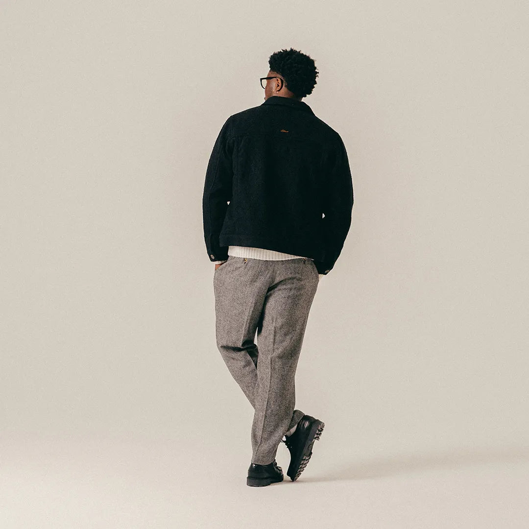 SCRIPT WOOL JACKET - BLACK