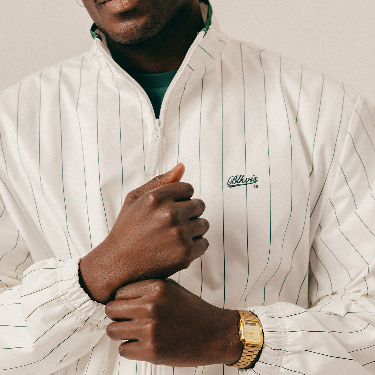 STRIPED TRACK JACKET - WHITE