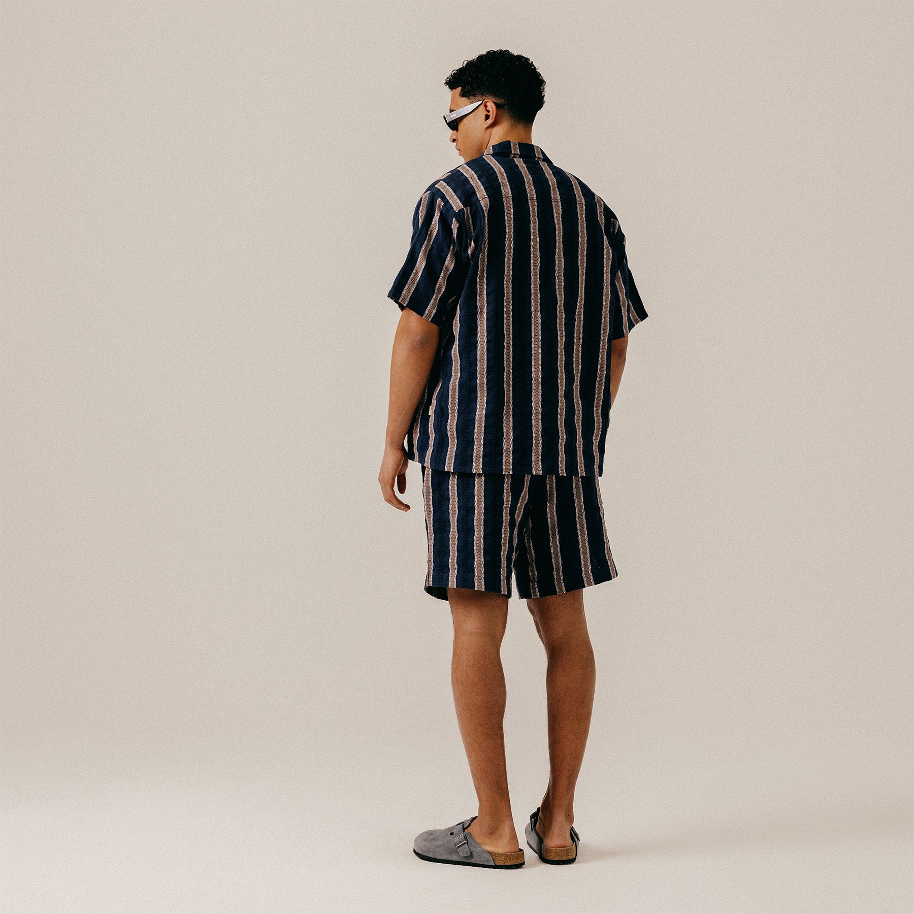 STRUCTURED JAQUARD SHORTS - BLUEBERRY