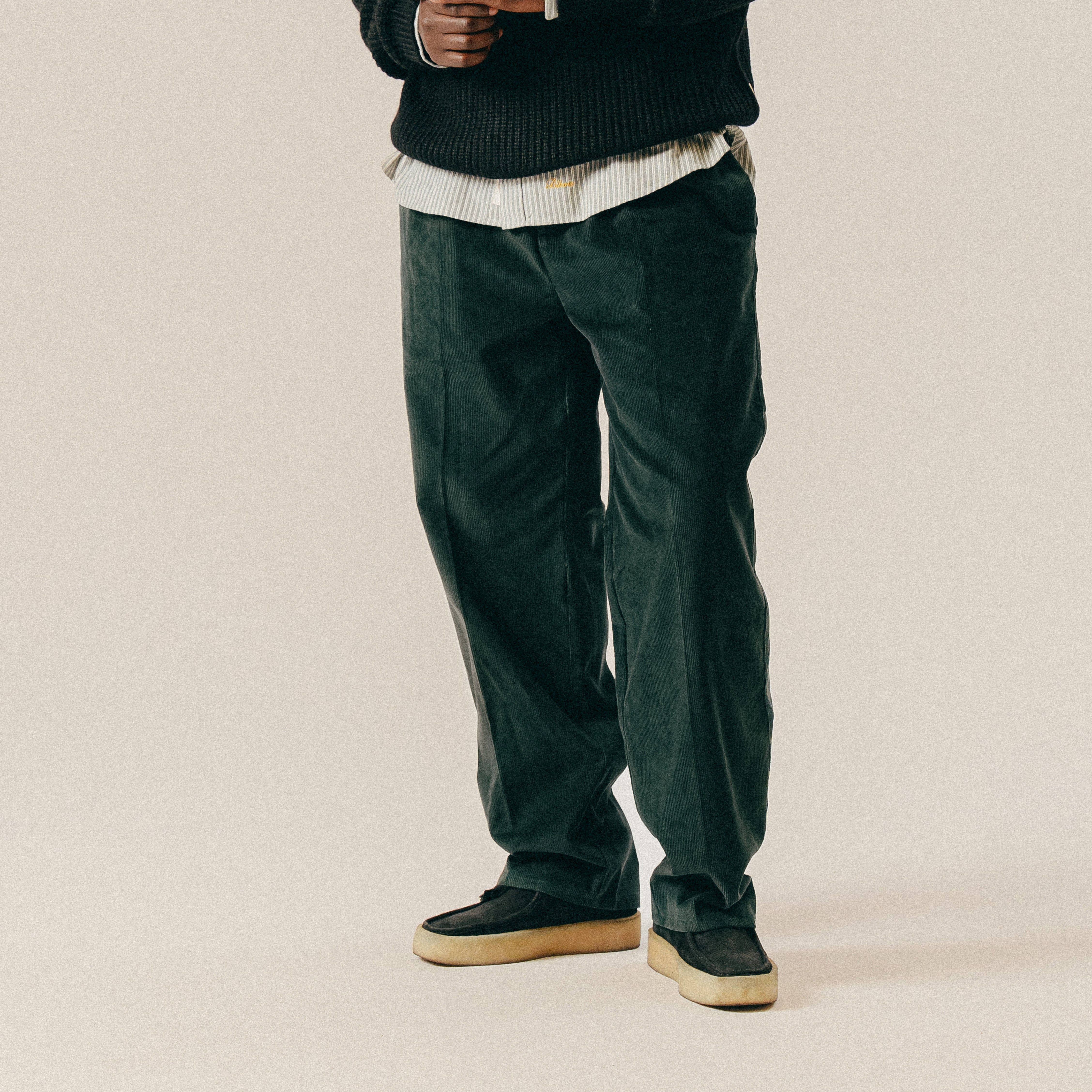 BLKVIS SCRIPT CORDUROY TROUSERS - DARKEST SPRUCE