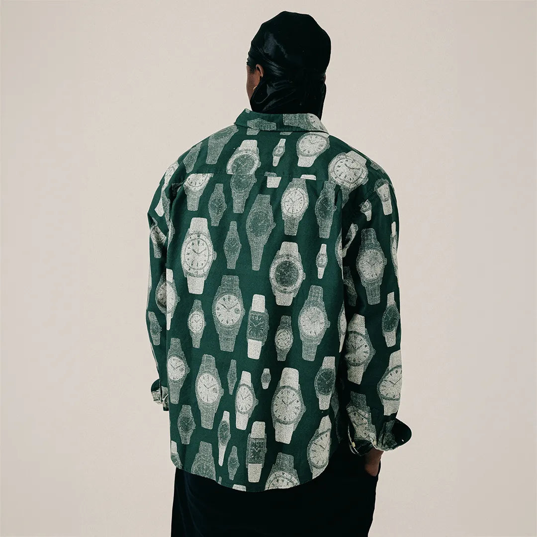 ALLOVER PRINTED SHIRT - SEA MOSS