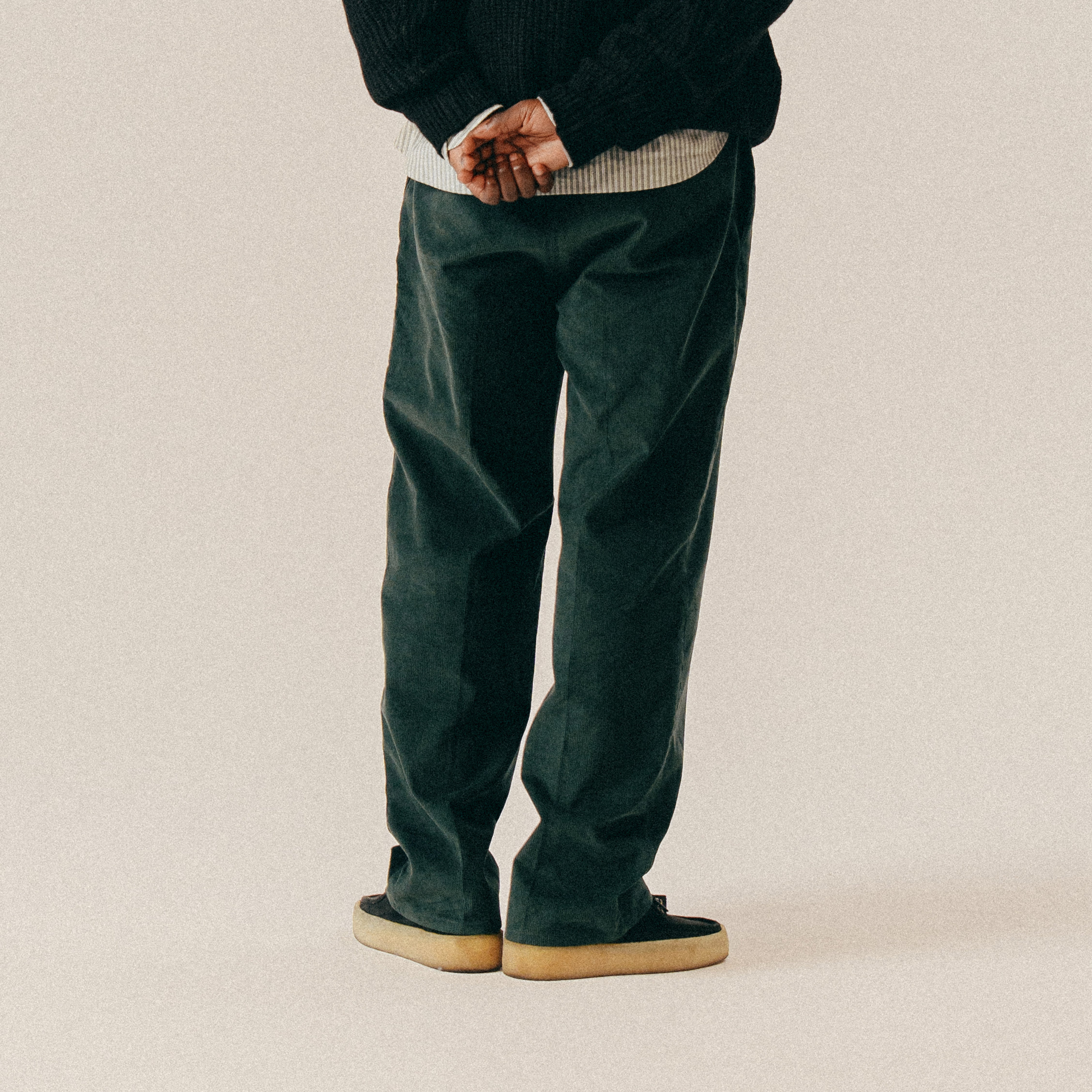 BLKVIS SCRIPT CORDUROY TROUSERS - DARKEST SPRUCE