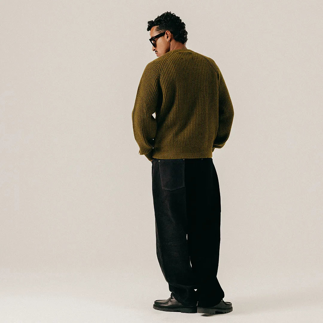 COZY KNIT SWEATER - MILITARY OLIVE