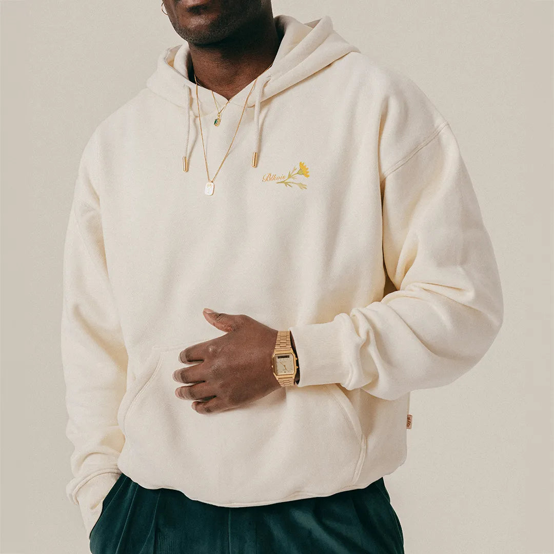 FLORAL LETTER HOODY - PAPYRUS