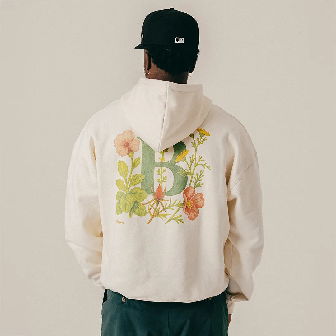 FLORAL LETTER HOODY - PAPYRUS