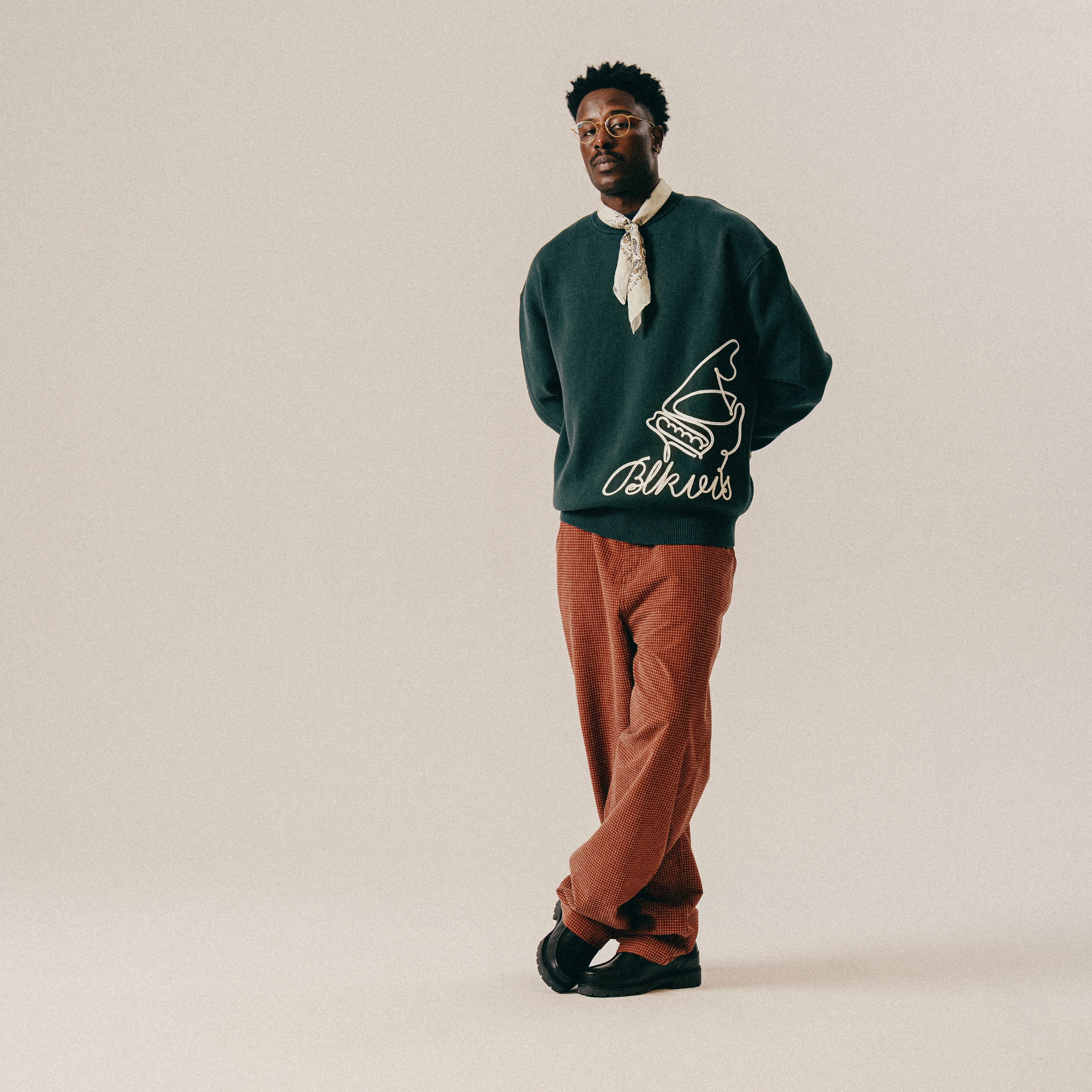 BLKVIS QUEUE KNITTED SWEATER - DARKEST SPRUCE