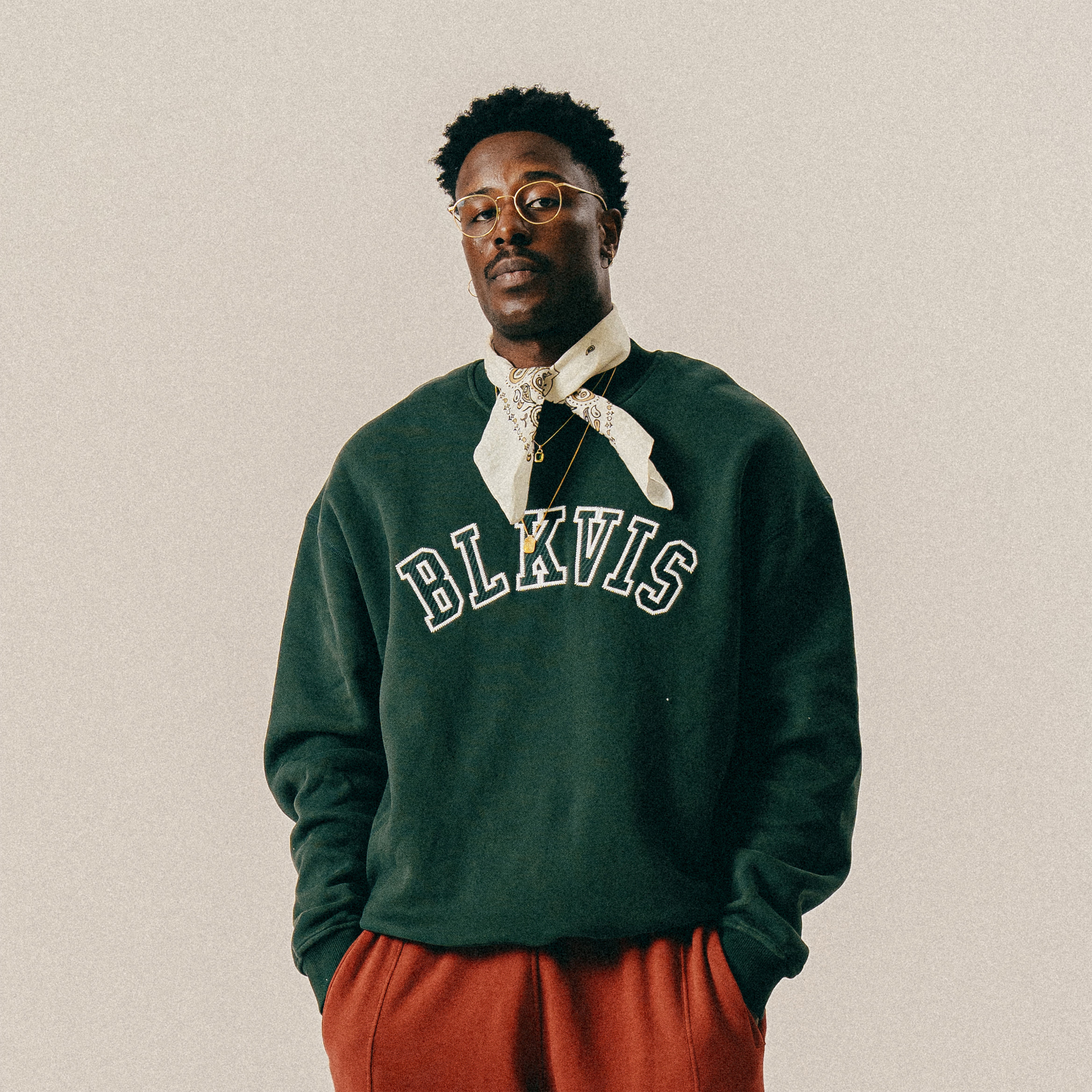 BLKVIS LOGO CREWNECK - DARKEST SPRUCE