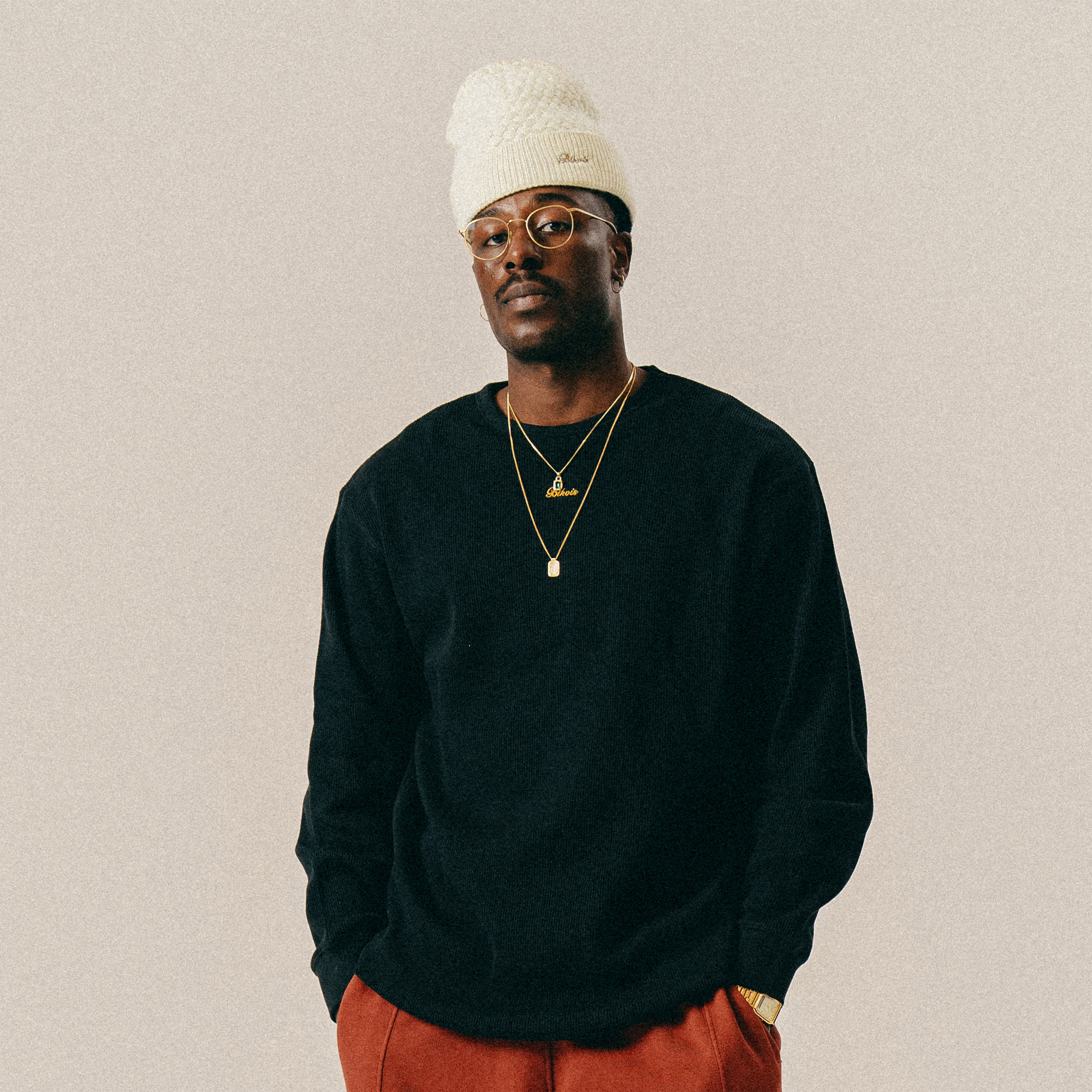 BLKVIS SCRIPT WAFFLE LONGSLEEVE - BLACK