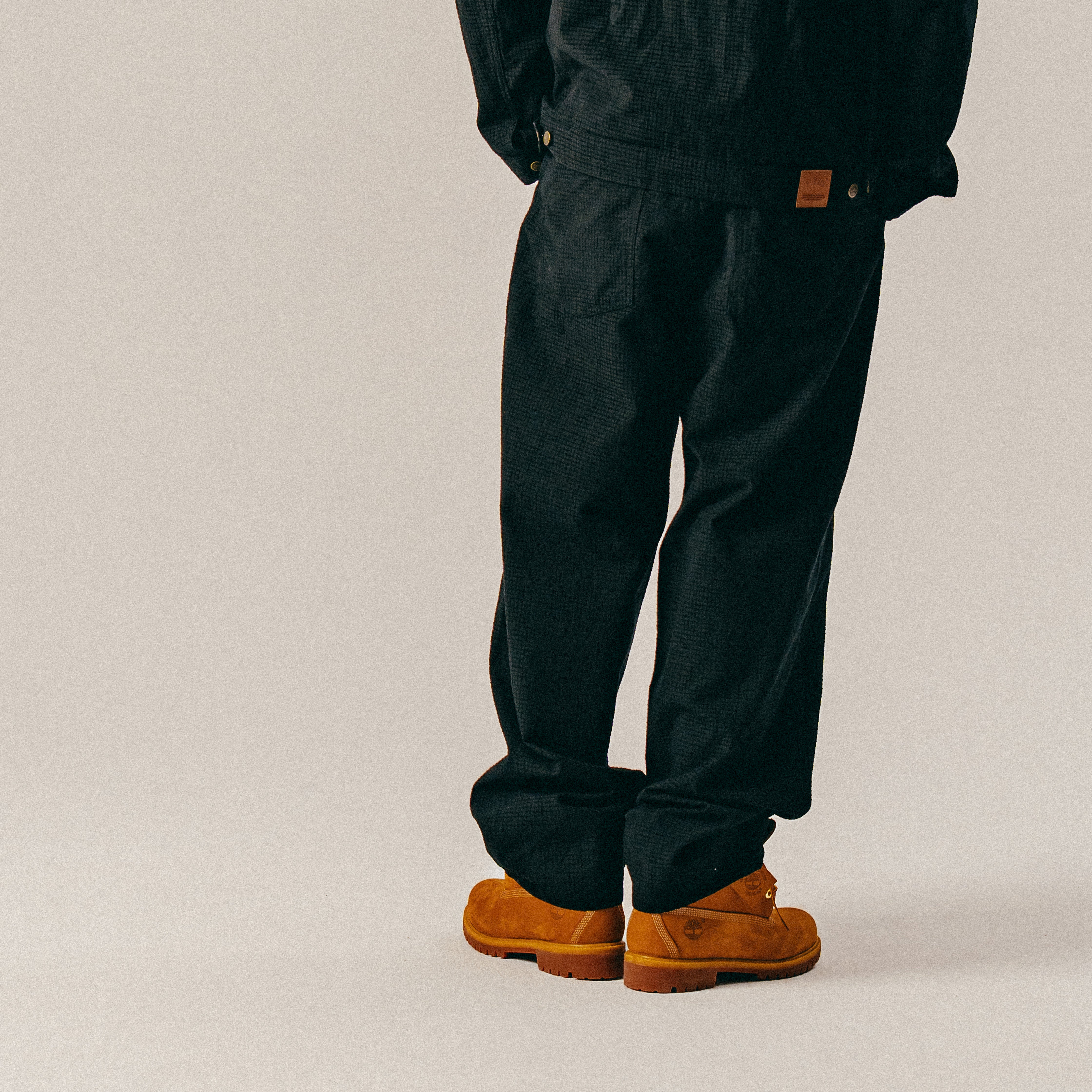 BLKVIS CHECKED CHENILLE PANTS - BLACK