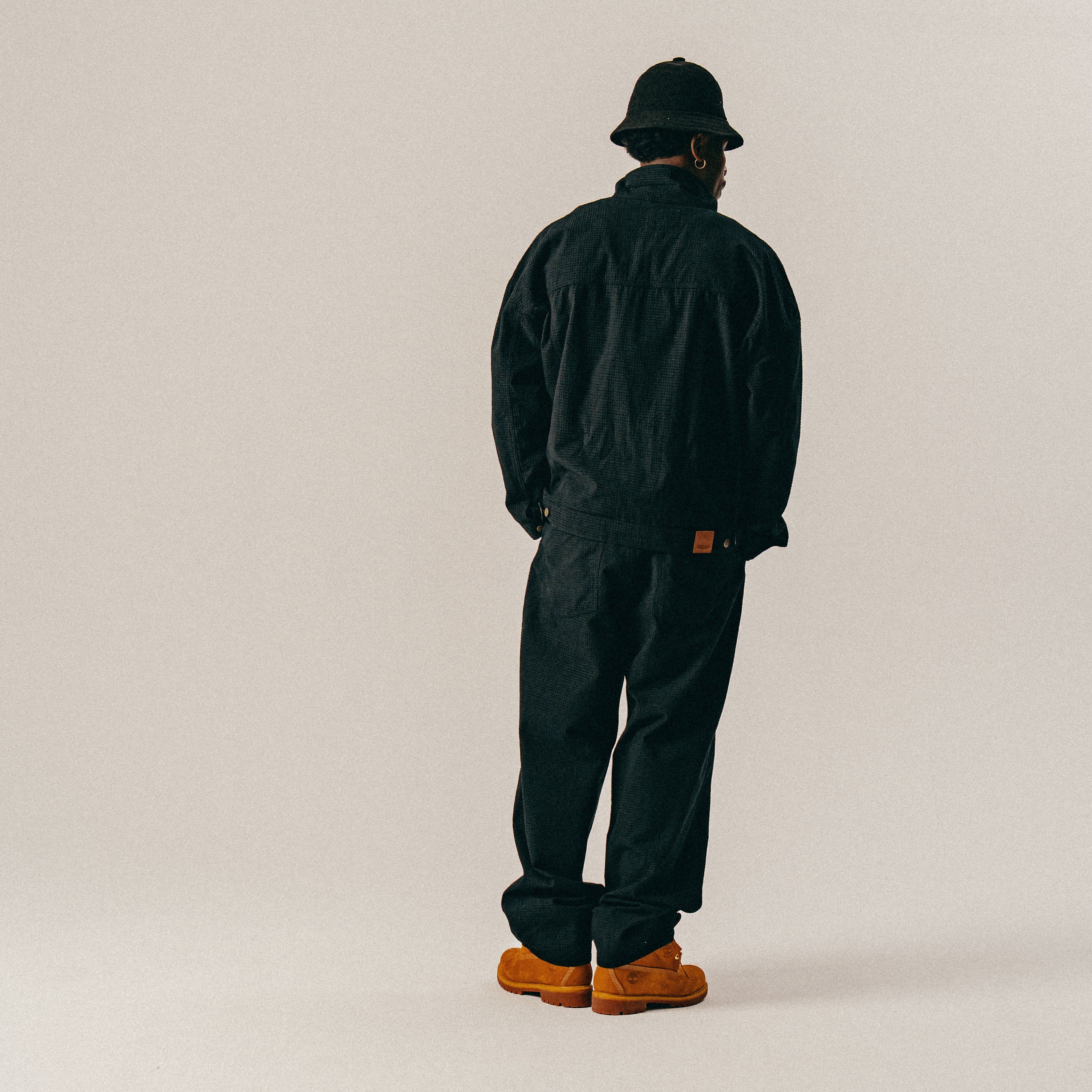 BLKVIS CHECKED CHENILLE PANTS - BLACK