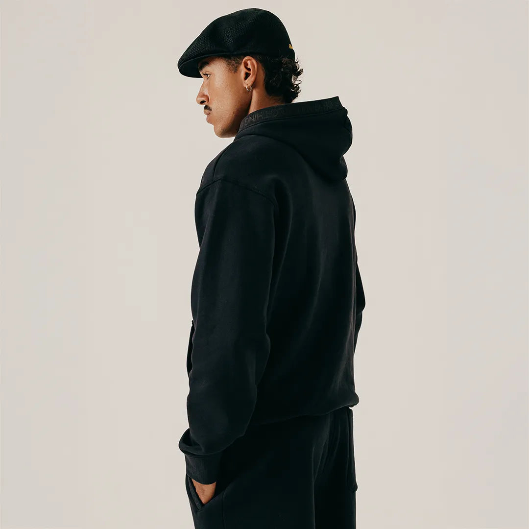 LETTERING HOODY - BLACK