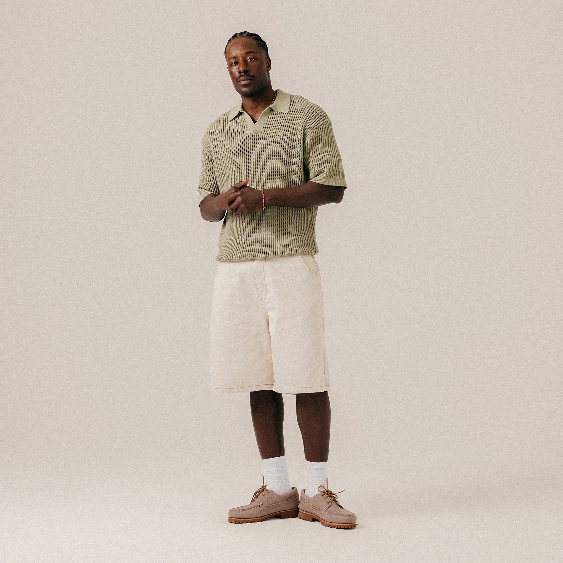 OPEN POINTELLE HENLEY POLO - TEA