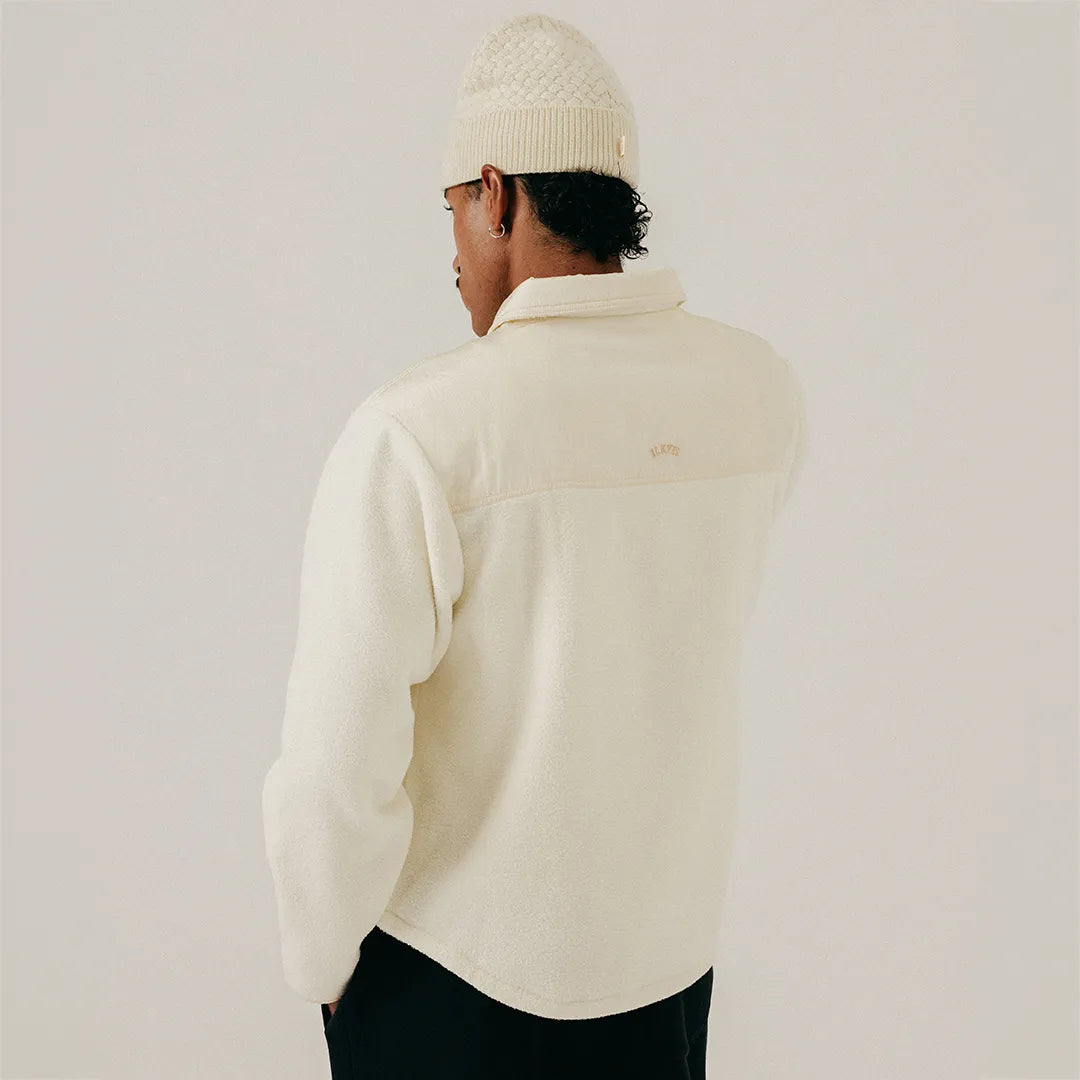 LOGO FLEECE OVERSHIRT - PAPYRUS