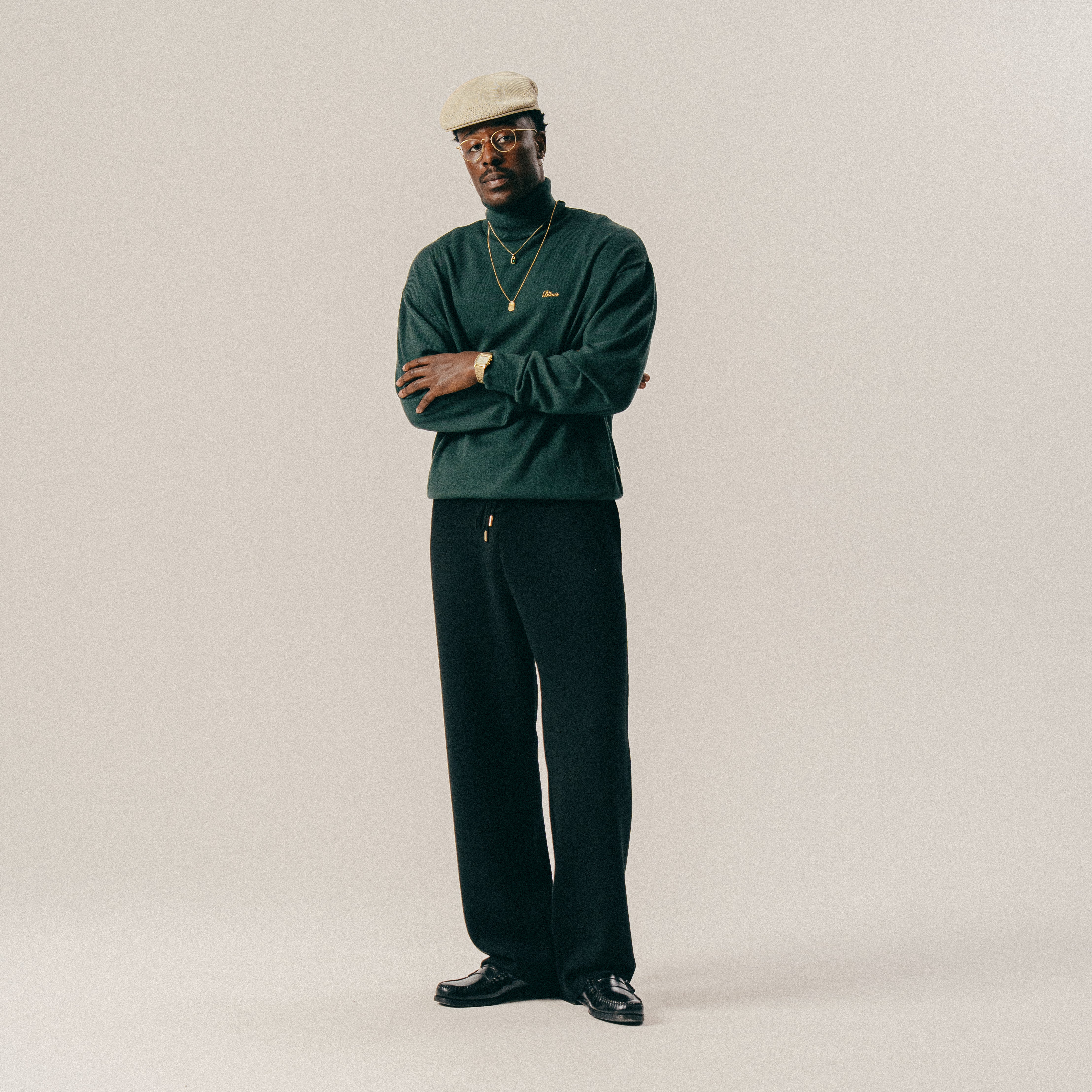 BLKVIS SCRIPT ROLLNECK SWEATER - DARKEST SPRUCE