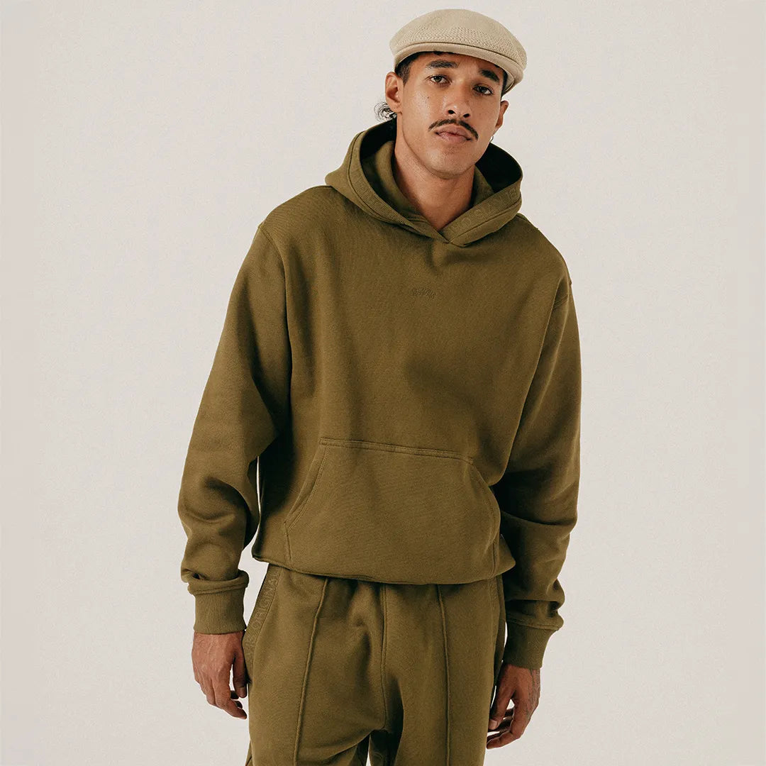 LETTERING HOODY - MILITARY OLIVE