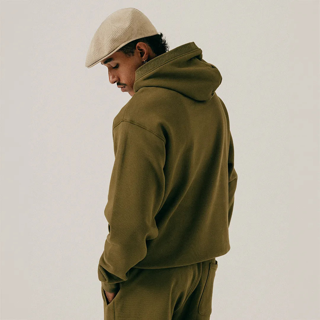 LETTERING HOODY - MILITARY OLIVE