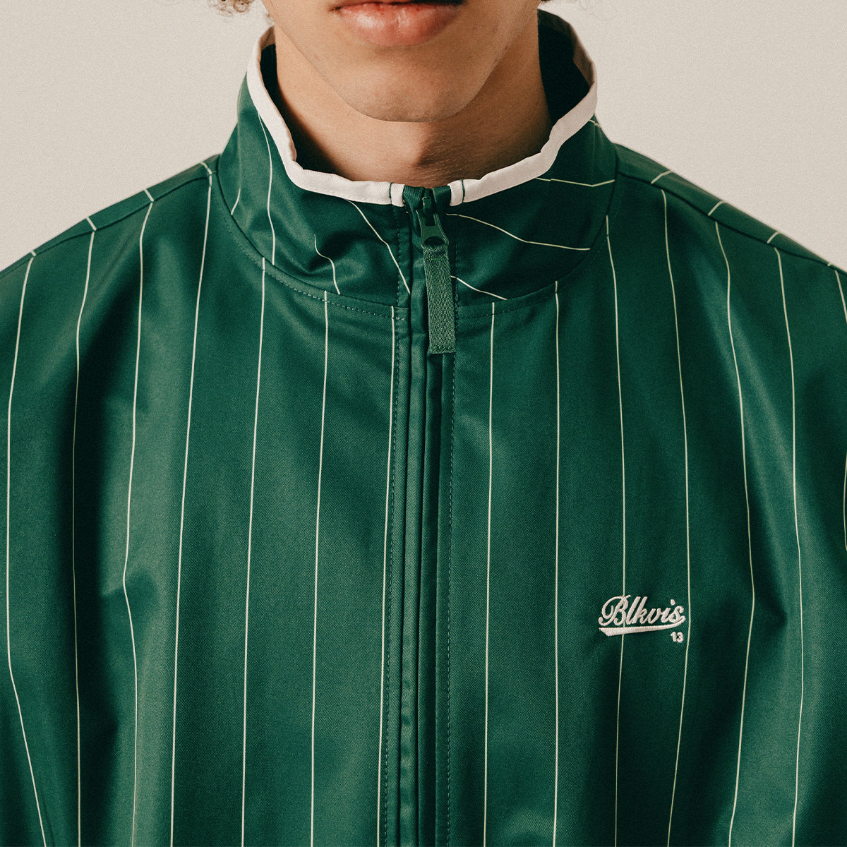 STRIPED TRACK JACKET - HUNTER GREEN