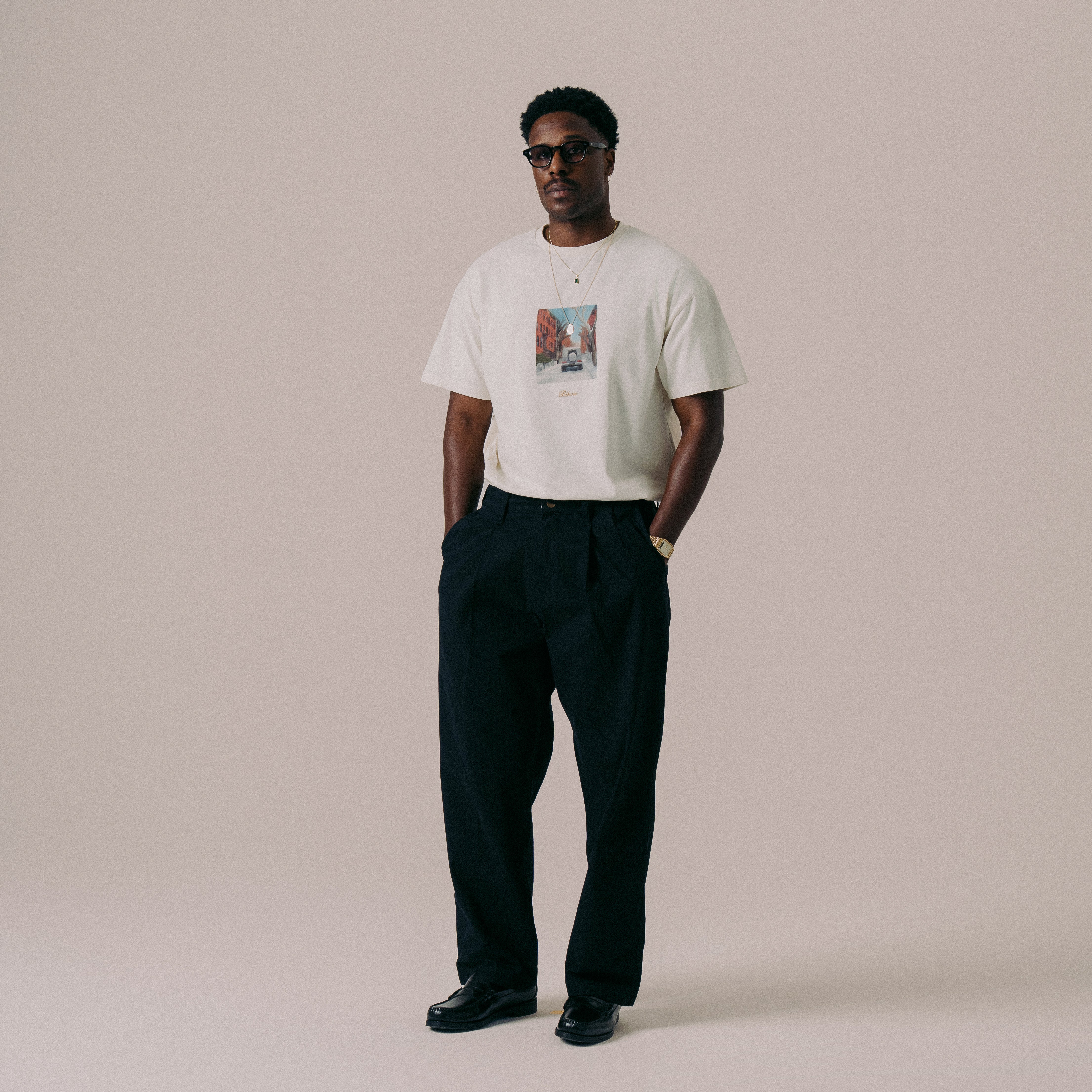 BLKVIS BOROUGH TEE - ANTIQUE WHITE