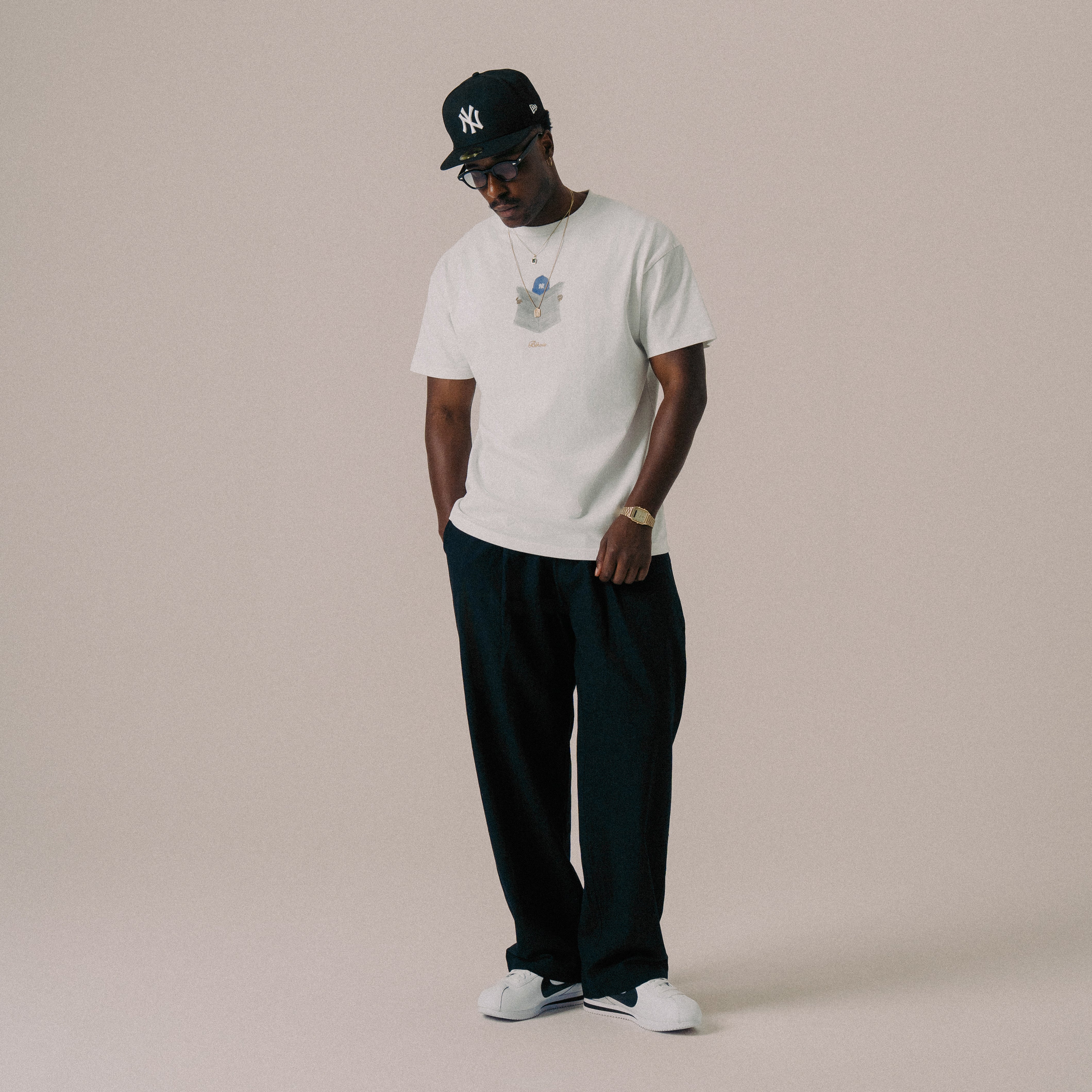 BLKVIS NEWSPAPER TEE - WHITE