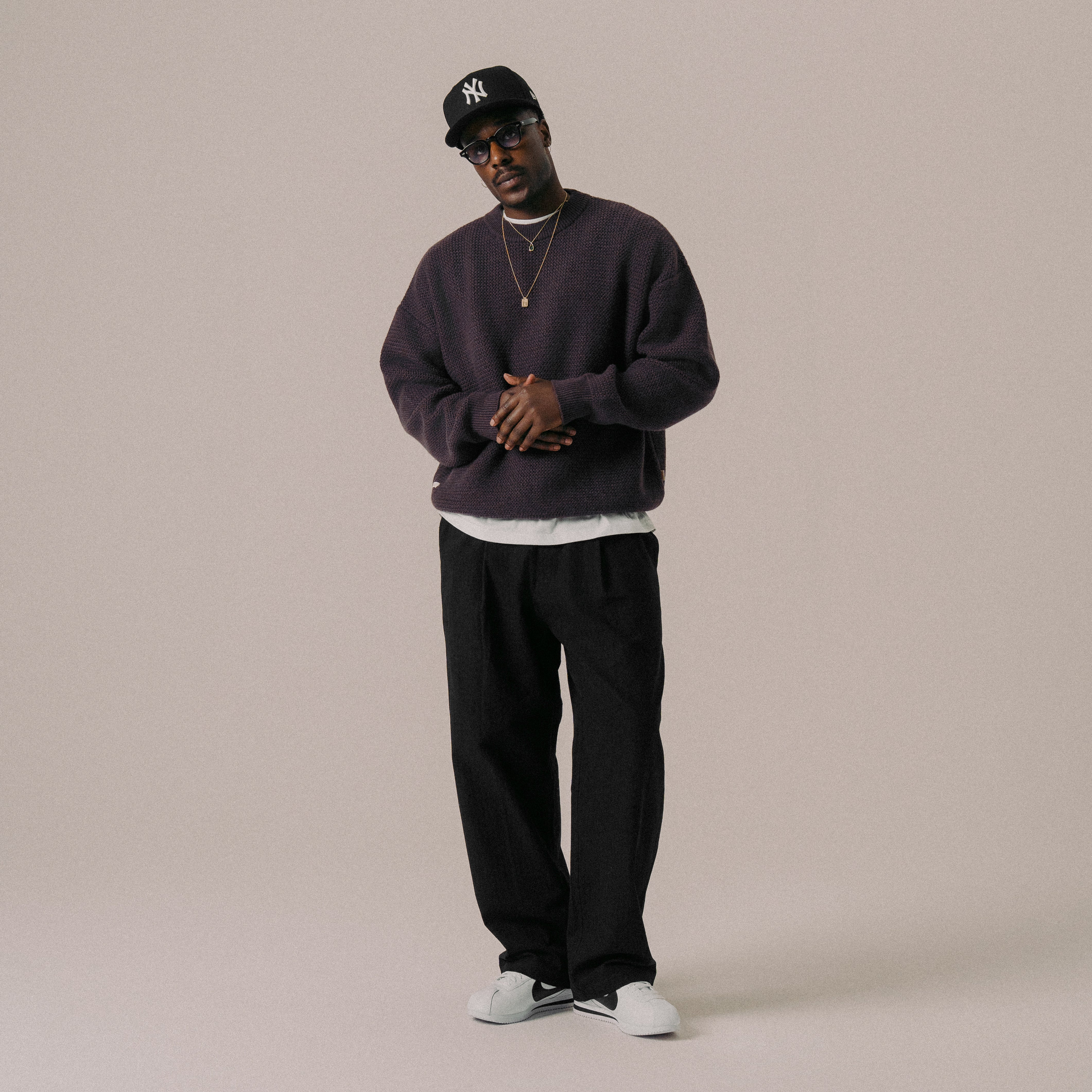BLKVIS SCRIPT HEAVY KNIT SWEATER - RAISIN