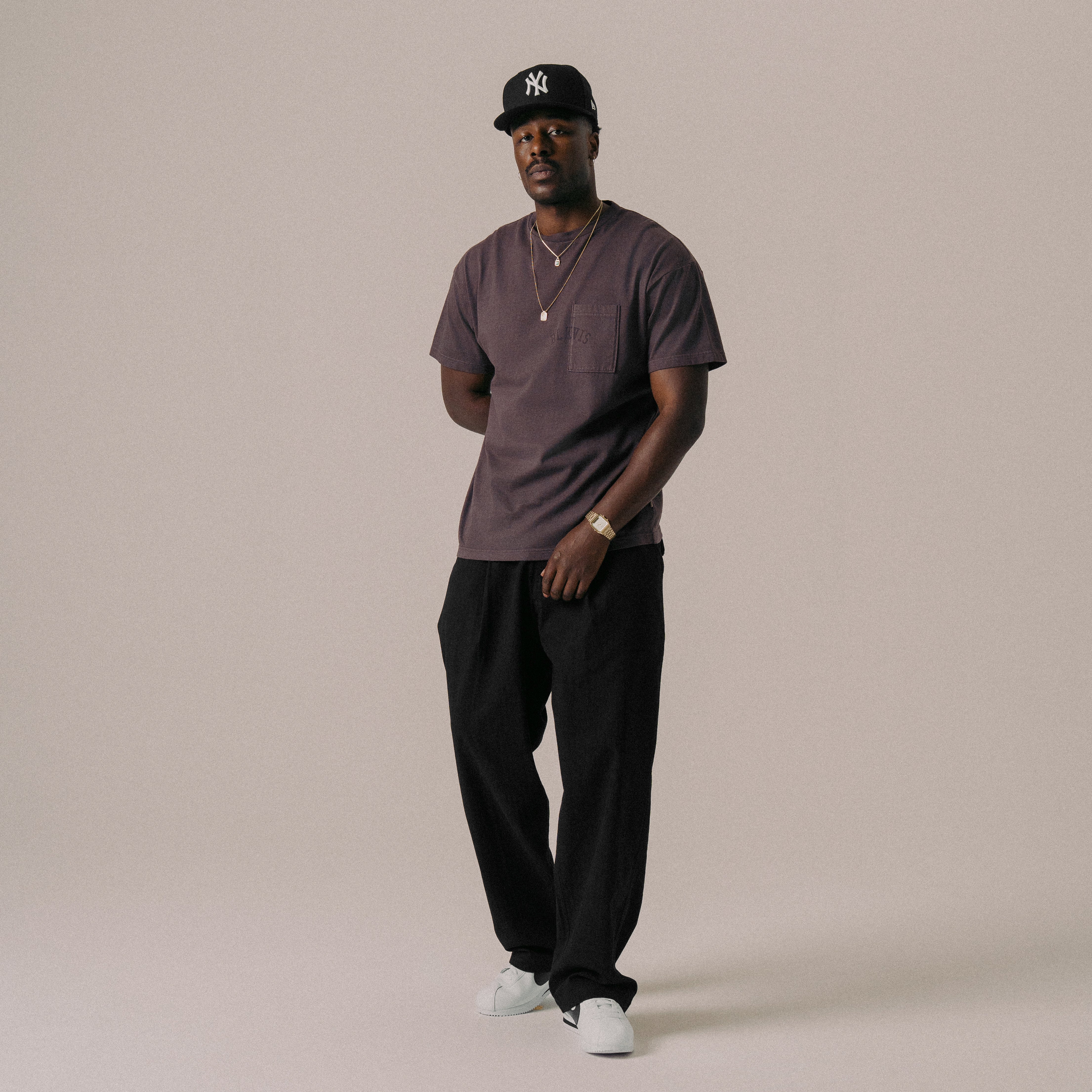 BLKVIS LOGO POCKET TEE GARMENT DYE - RAISIN