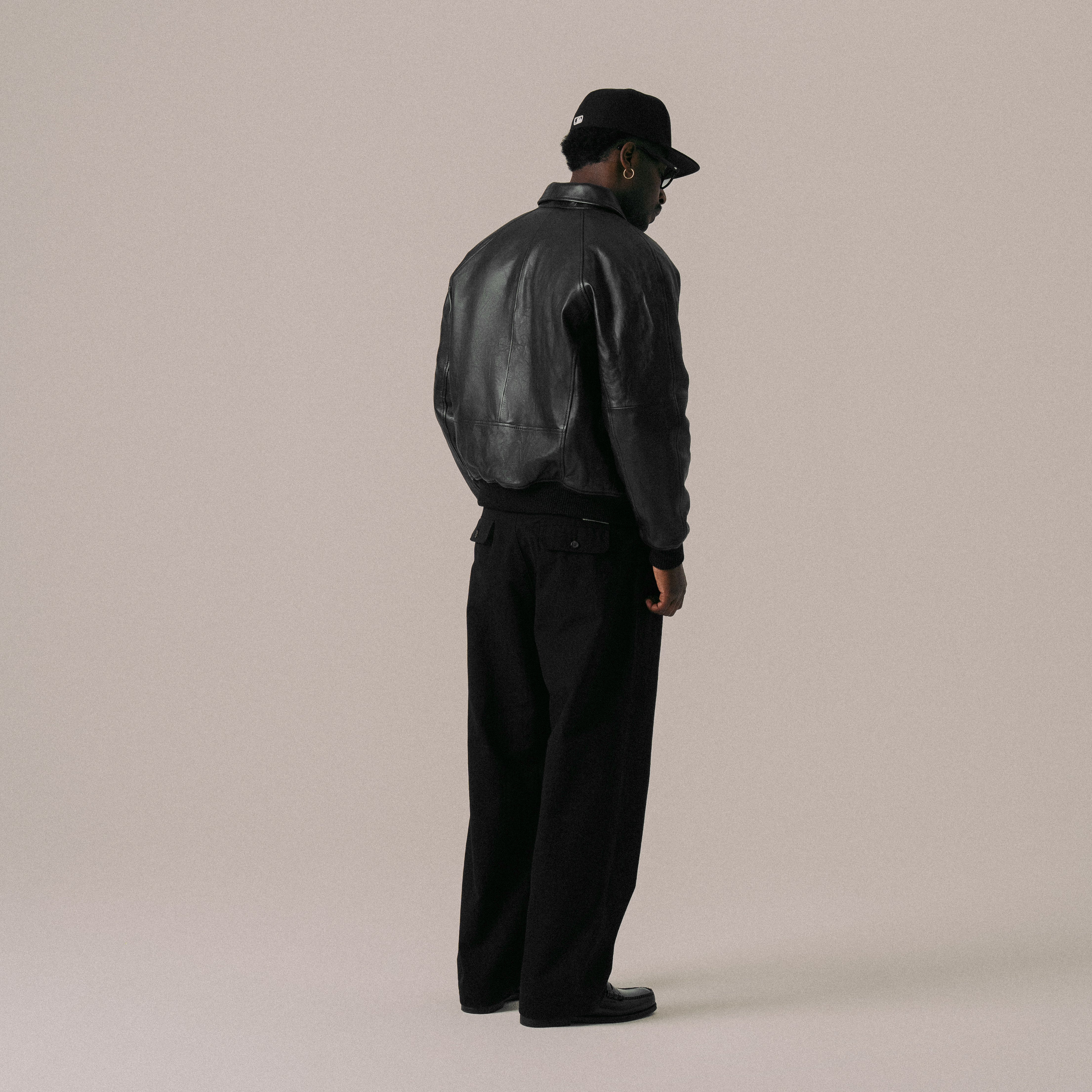 BLKVIS FULL LEATHER VARSITY JACKET - BLACK