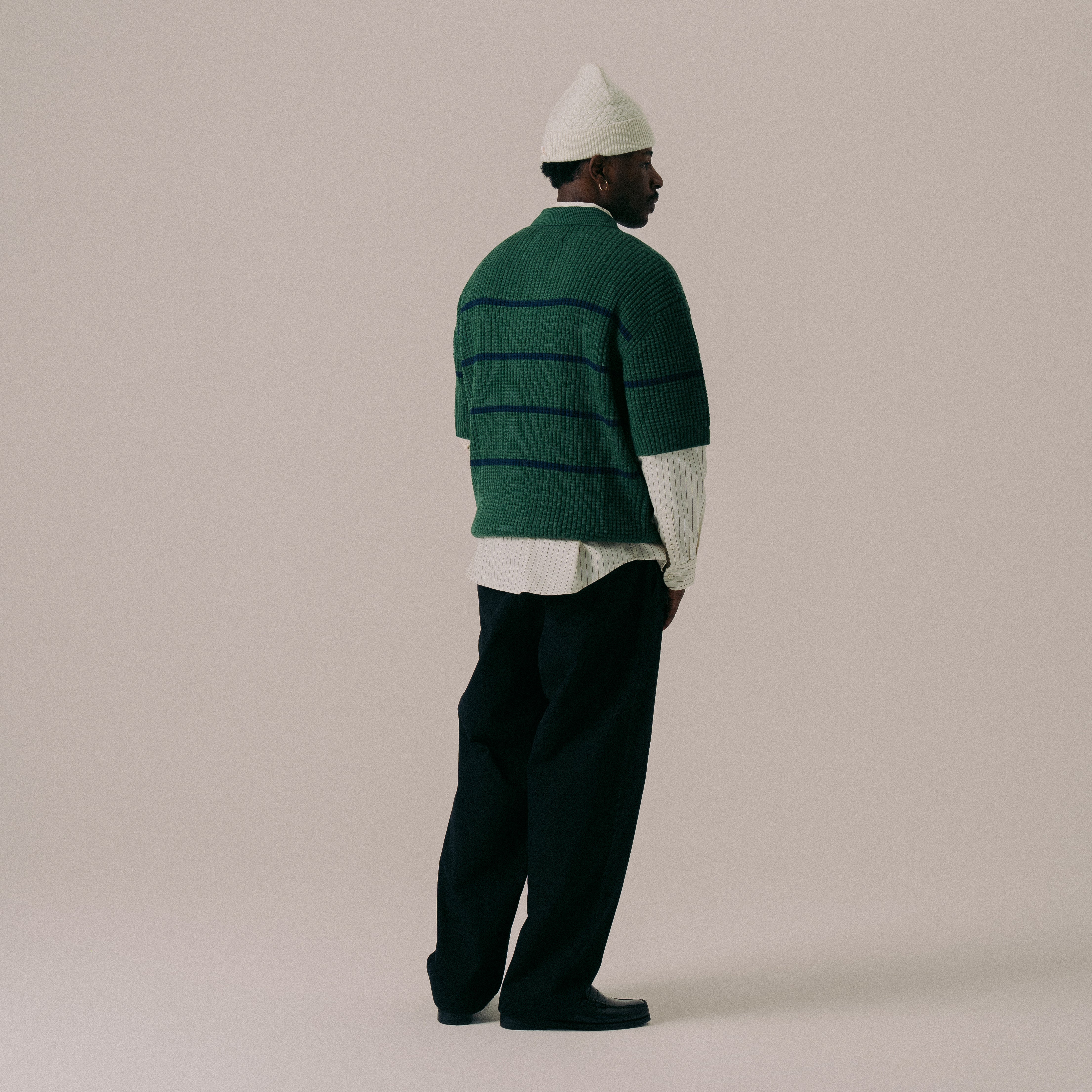 BLKVIS WAFFLE KNIT POLO - HUNTER GREEN