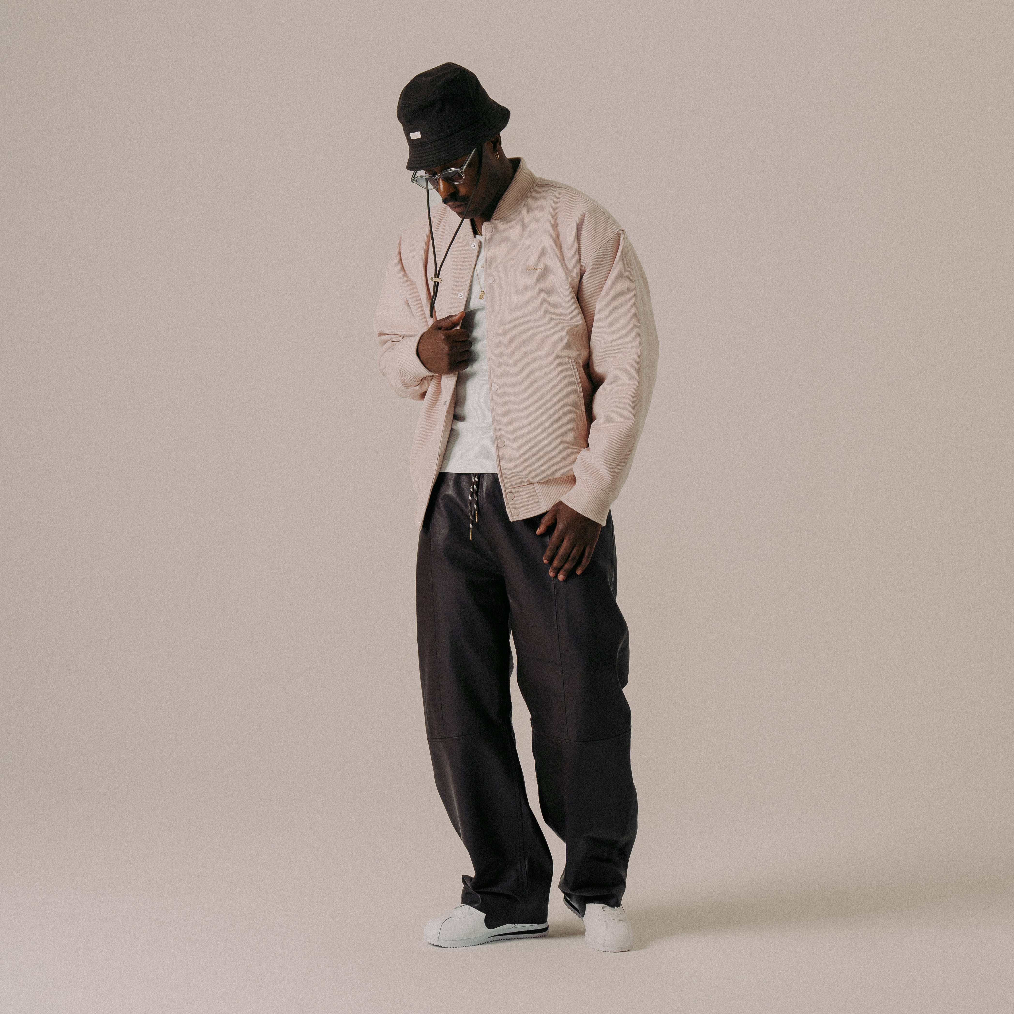 BLKVIS SCRIPT CORDUROY VARSITY JACKET - SEPIA ROSE