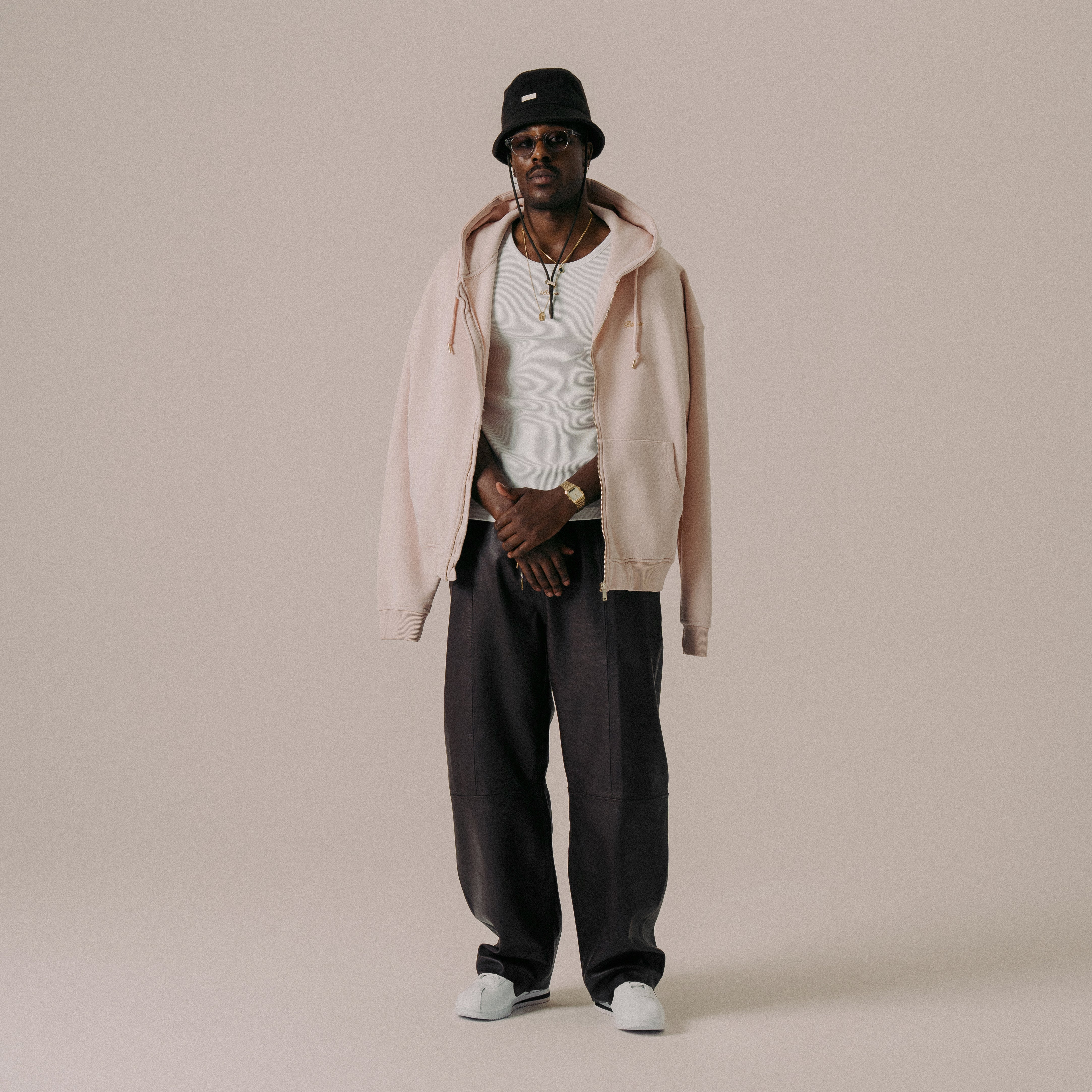 BLKVIS SCRIPT ZIP-HOODY - SEPIA ROSE