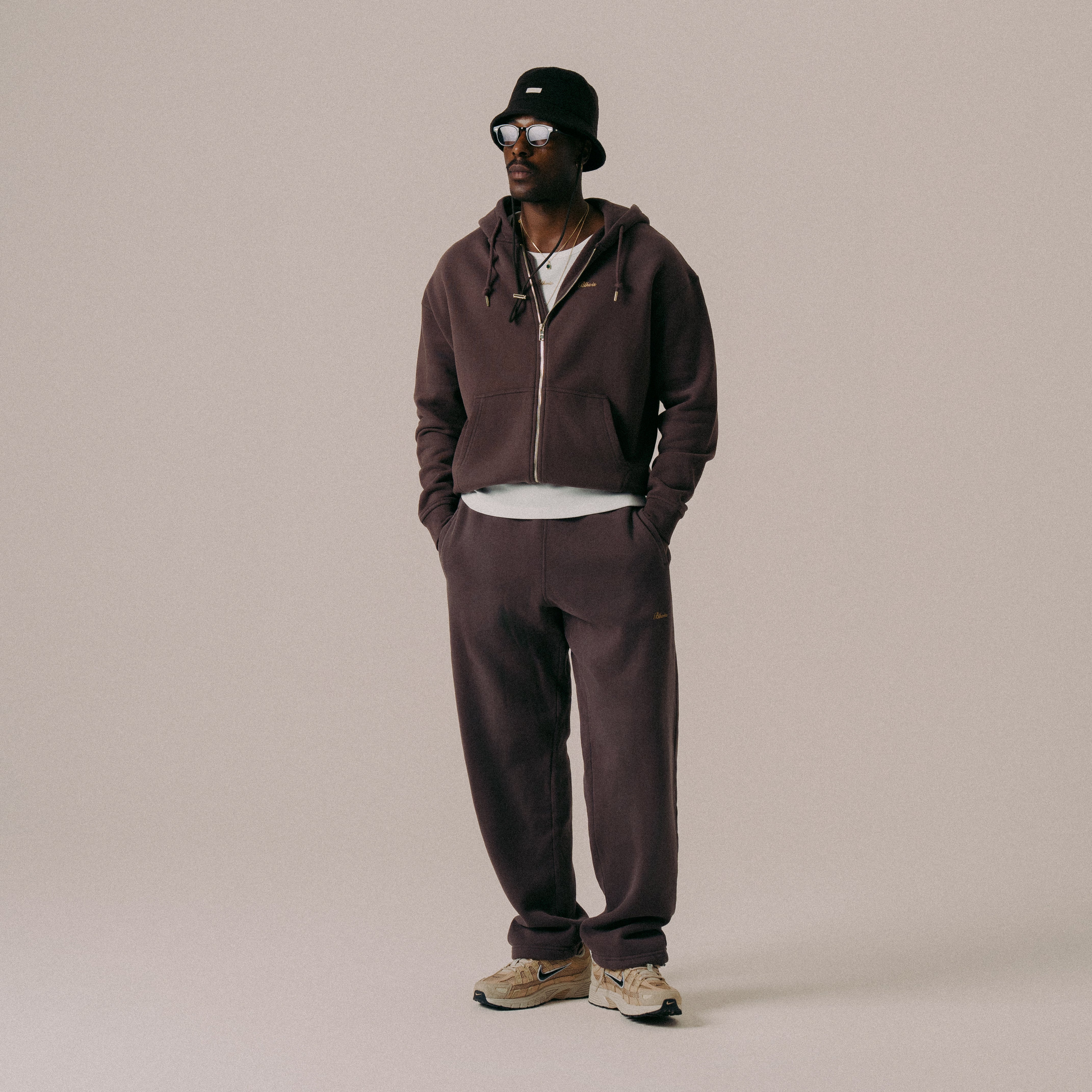 BLKVIS SCRIPT ZIP-HOODY - RAISIN