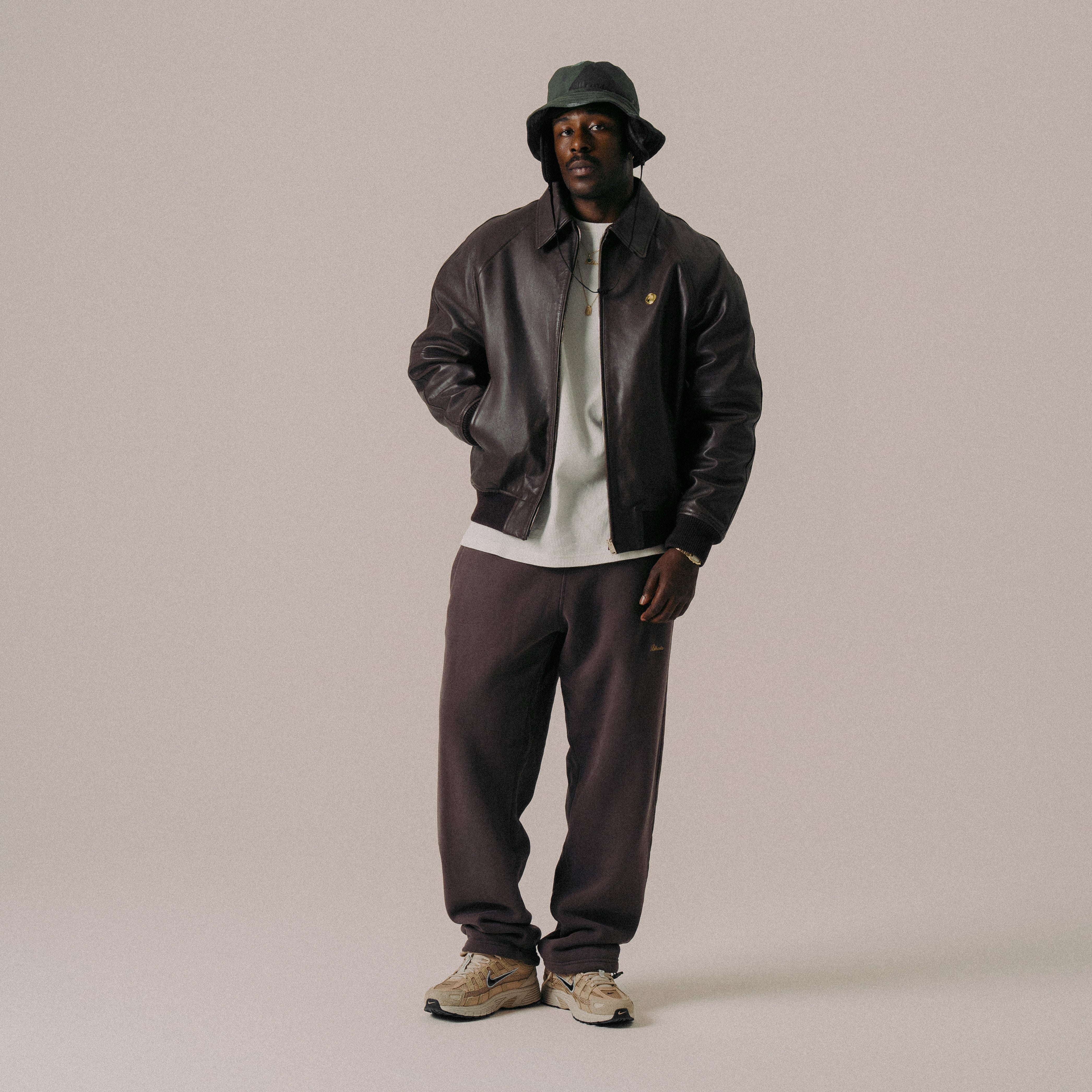 BLKVIS FULL LEATHER VARSITY JACKET - RAISIN