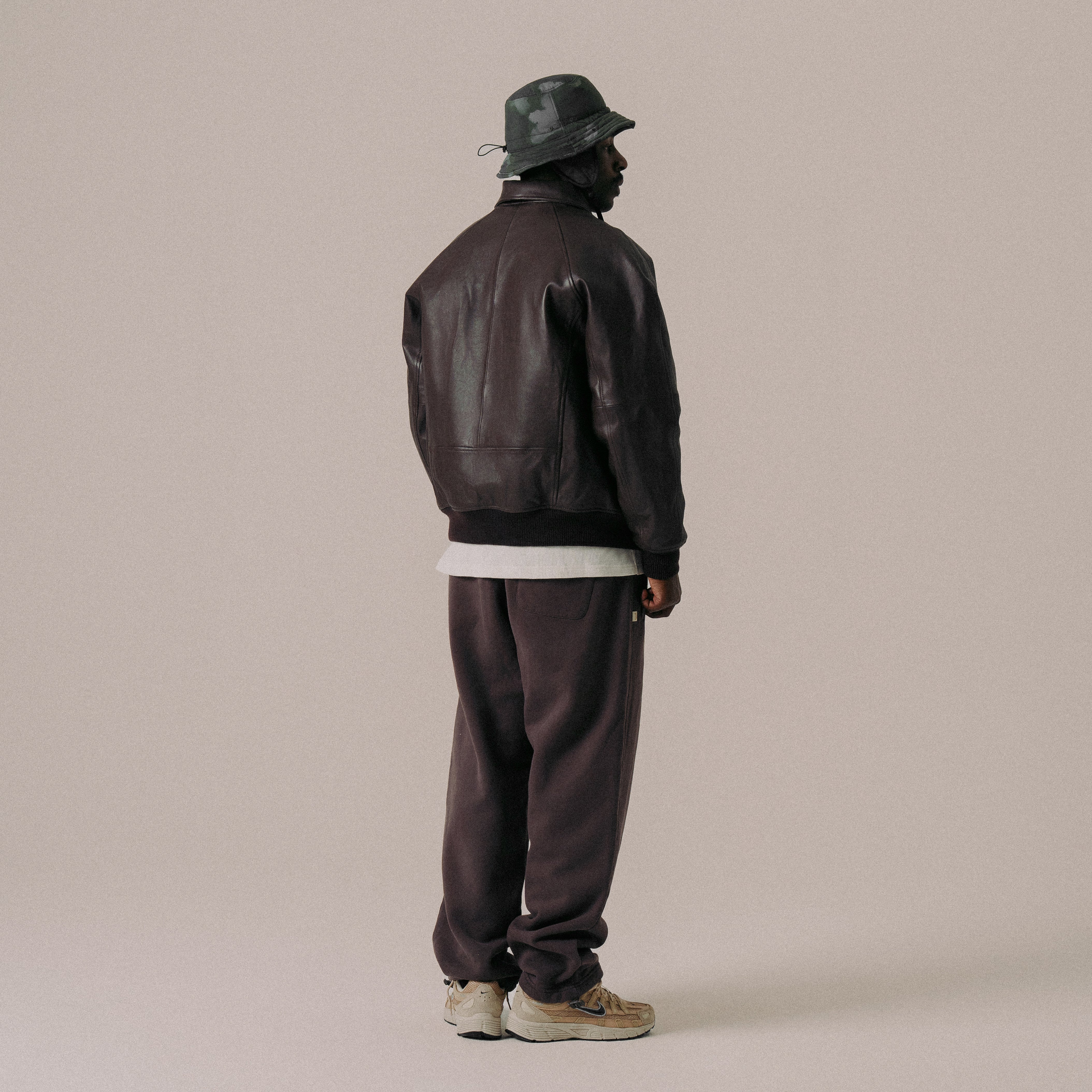 BLKVIS FULL LEATHER VARSITY JACKET - RAISIN
