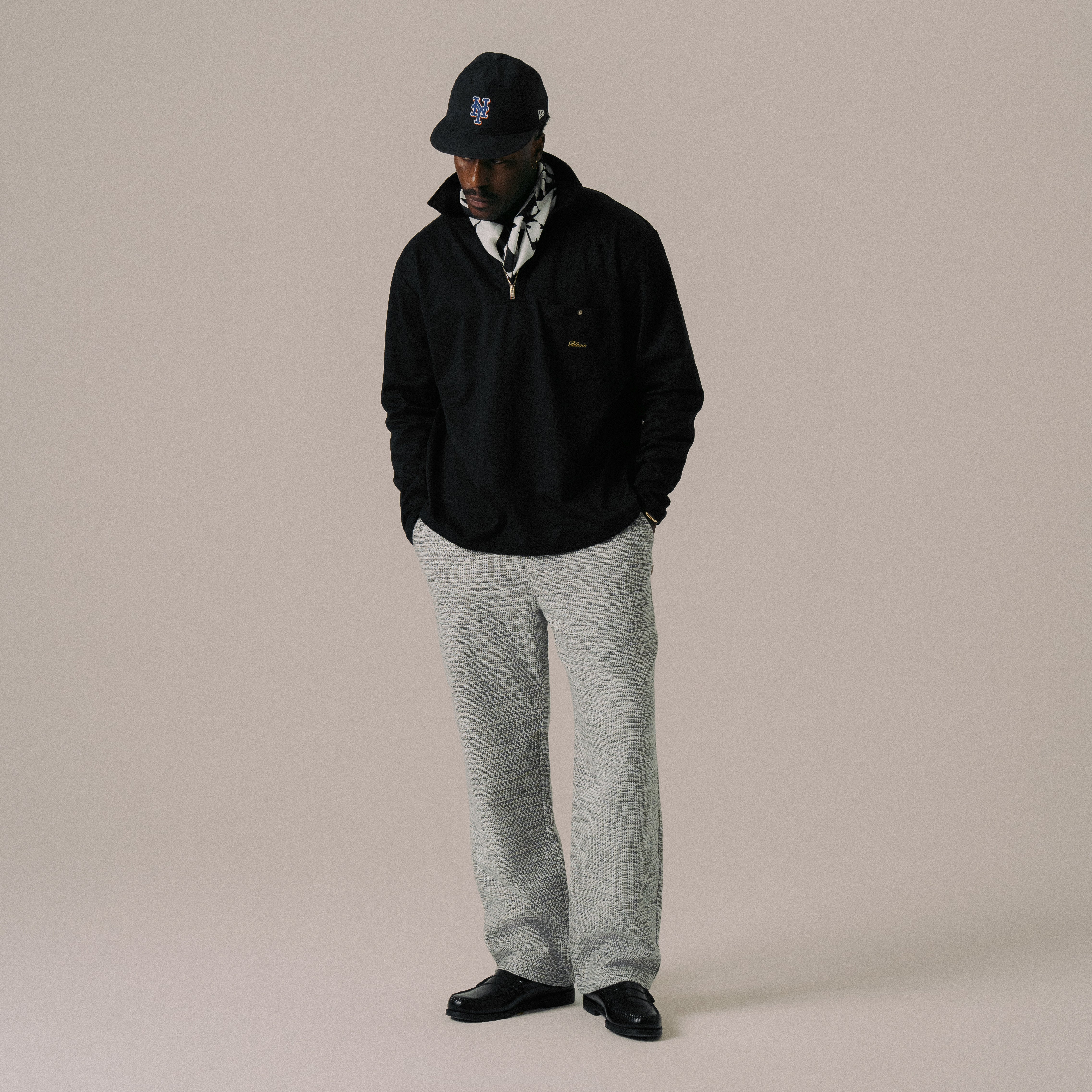 BLKVIS SCRIPT TWILL SHIRT LONG - BLACK