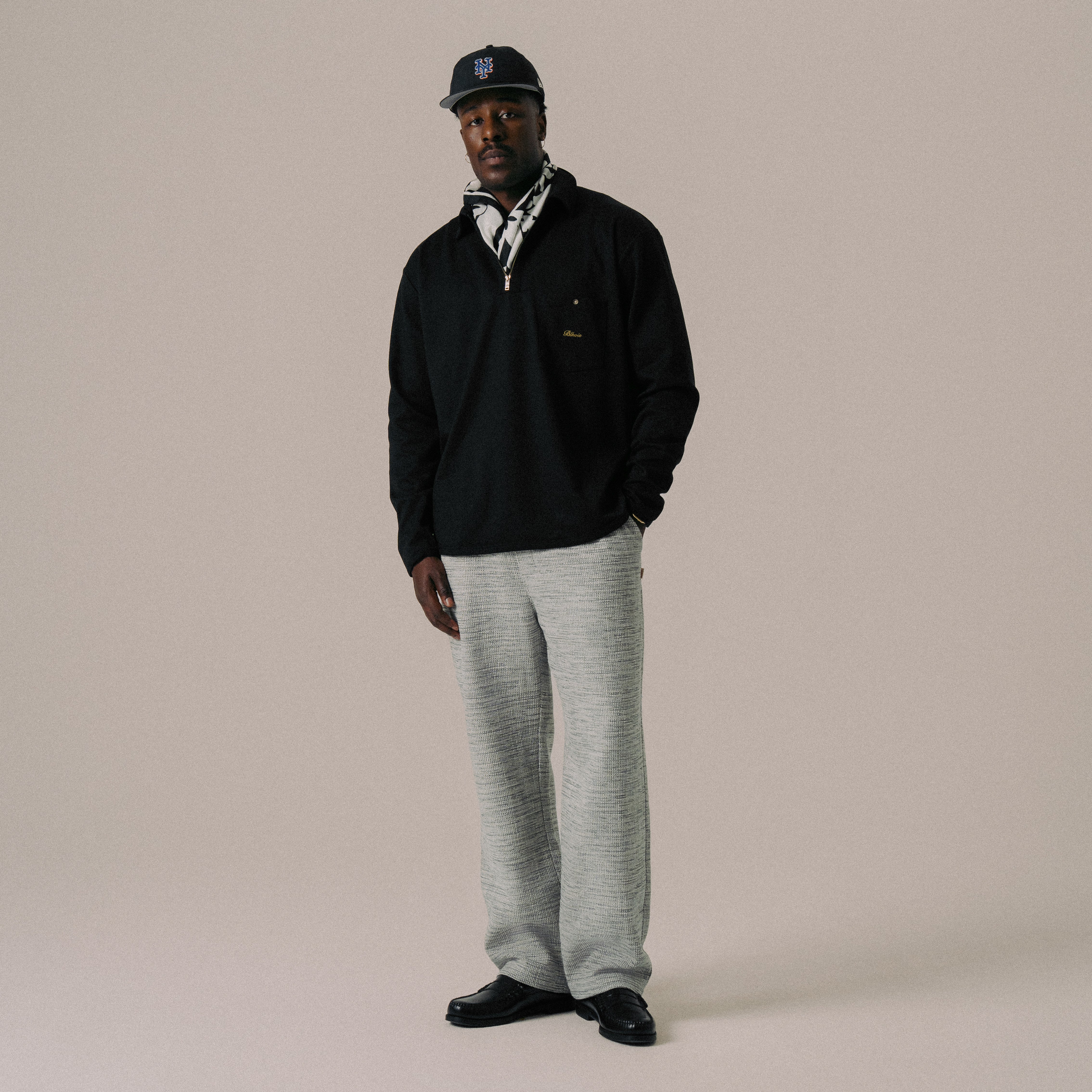 BLKVIS SCRIPT TWILL SHIRT LONG - BLACK