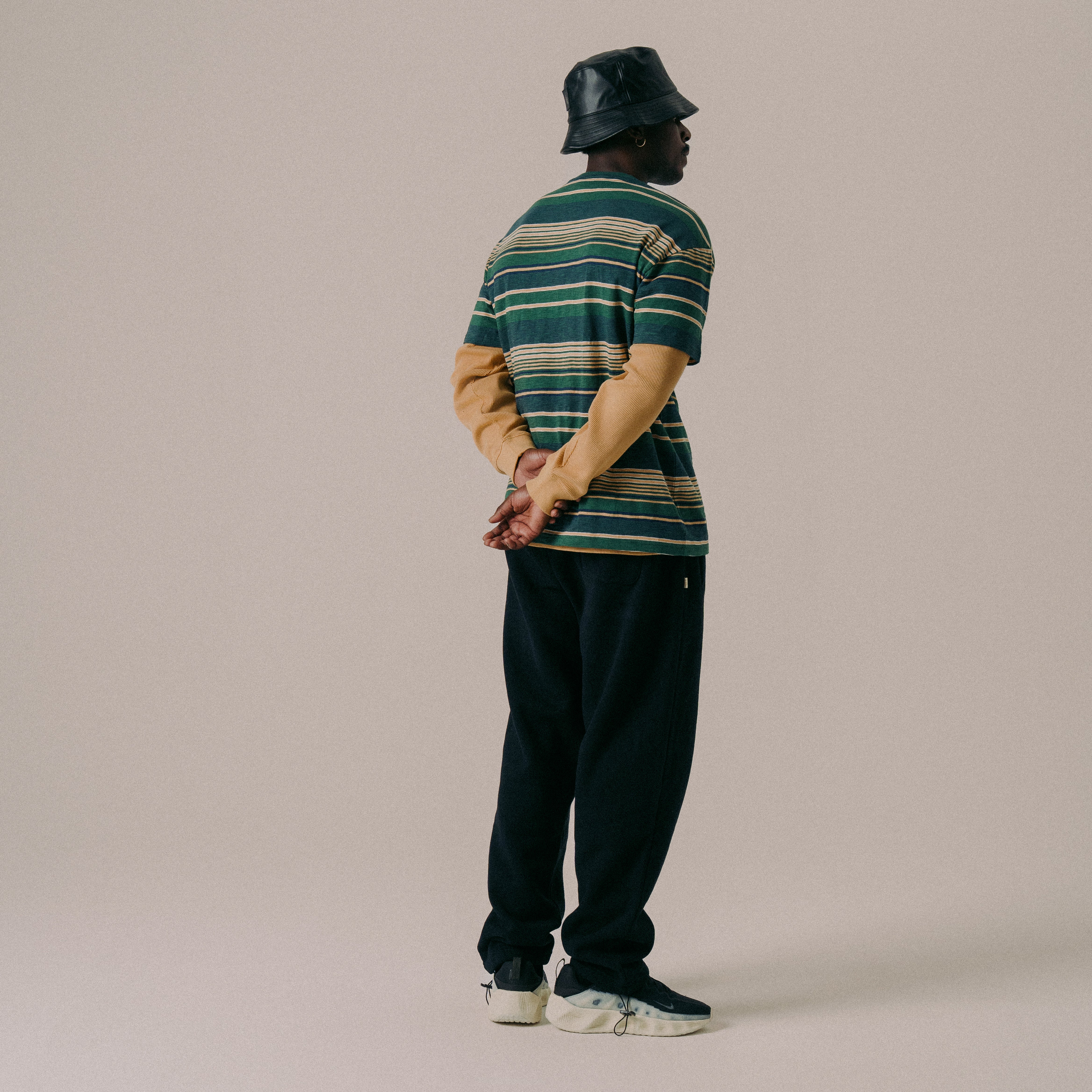 BLKVIS SOURCE STRIPED SLUB TEE - HUNTER GREEN