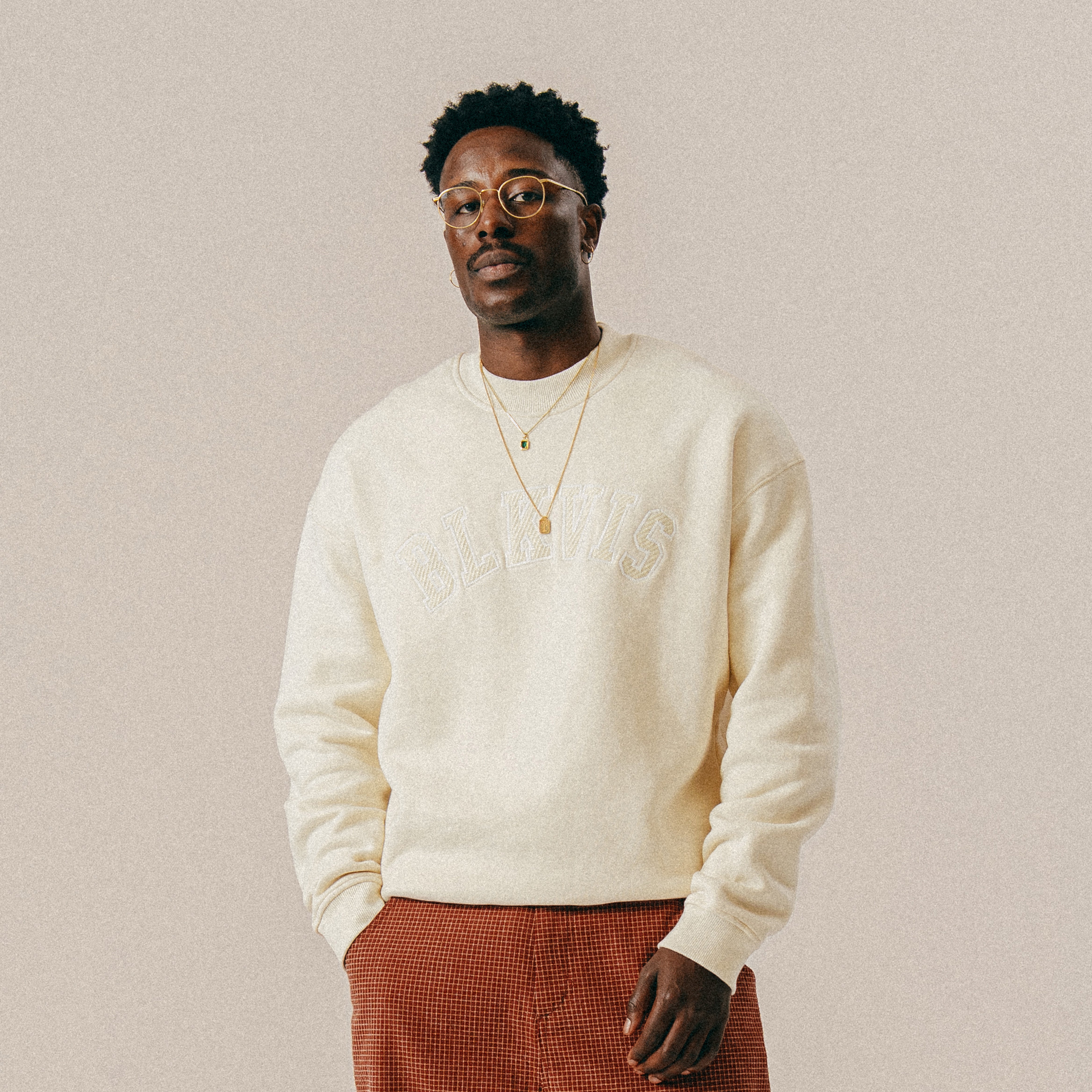 BLKVIS LOGO CREWNECK - ANTIQUE WHITE