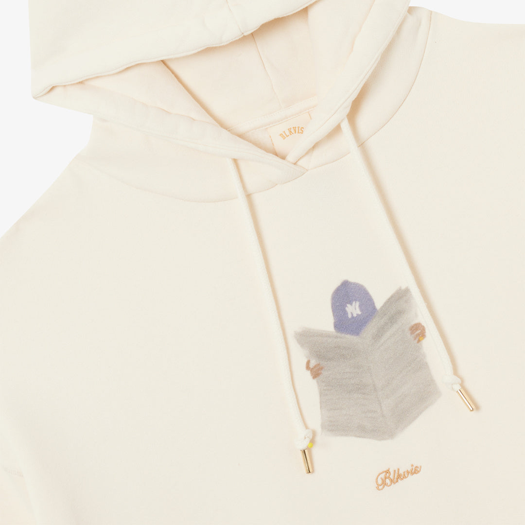 BLKVIS NEWSPAPER HOODY - WHITE