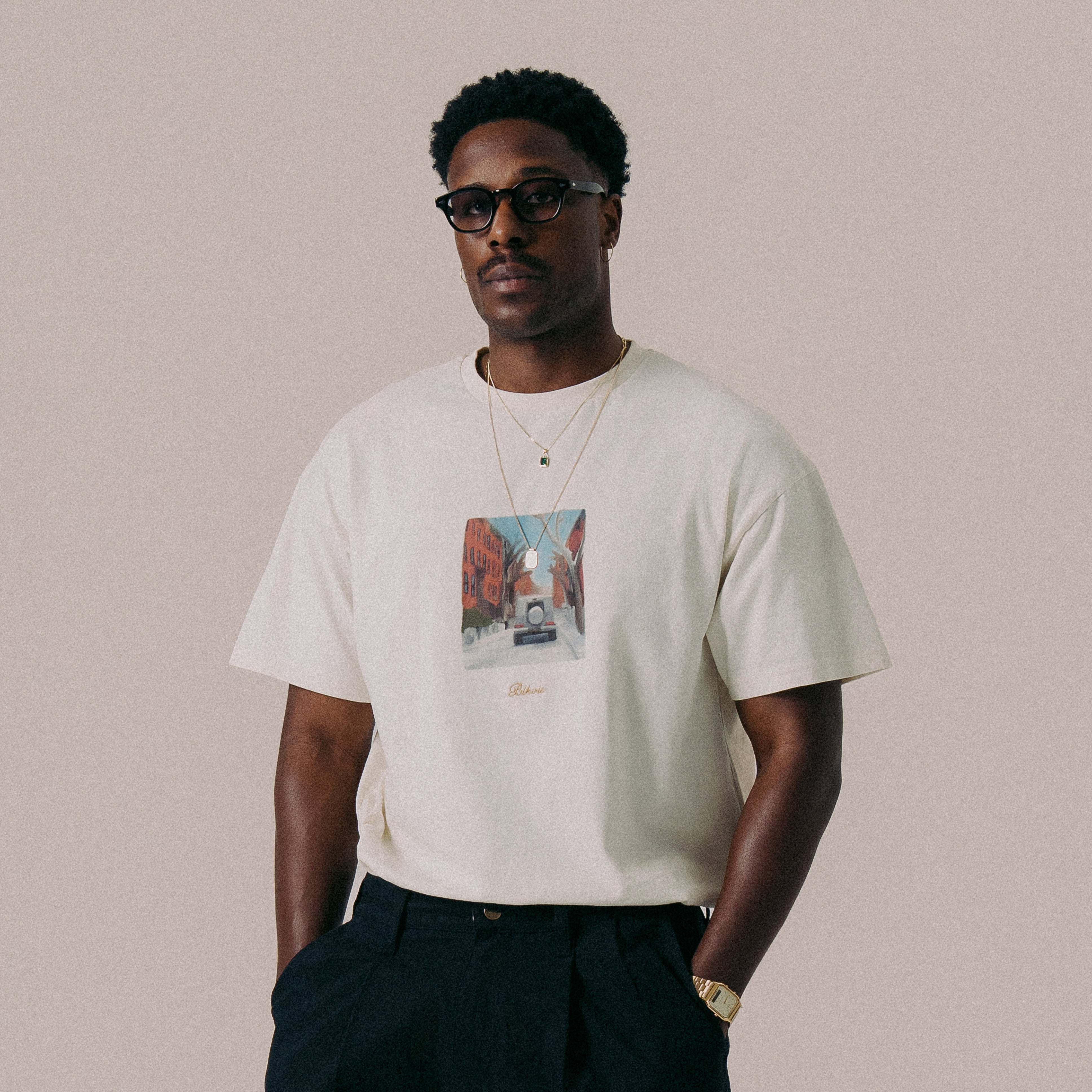 BLKVIS BOROUGH TEE - ANTIQUE WHITE