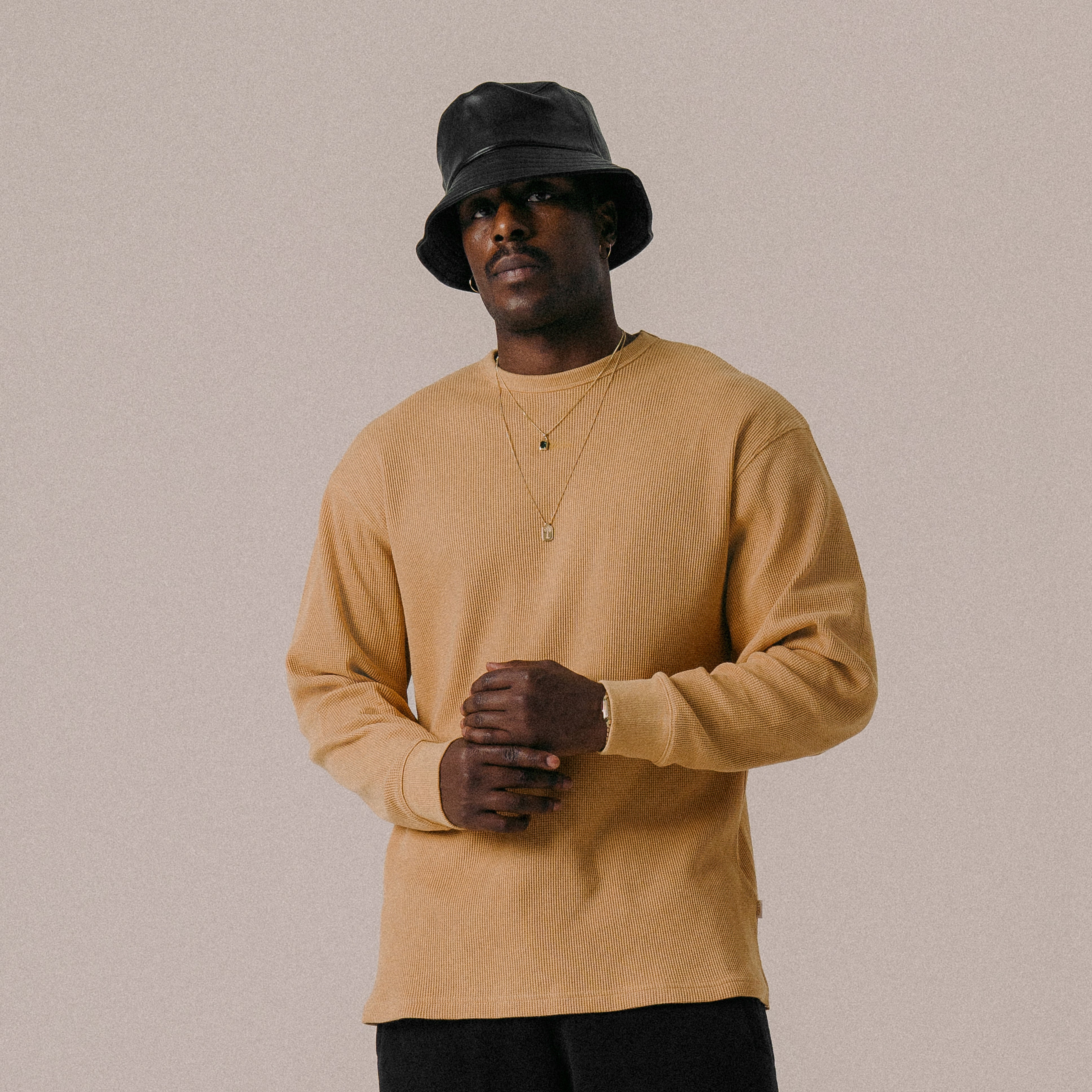 BLKVIS SCRIPT WAFFLE LONGSLEEVE - TAFFY