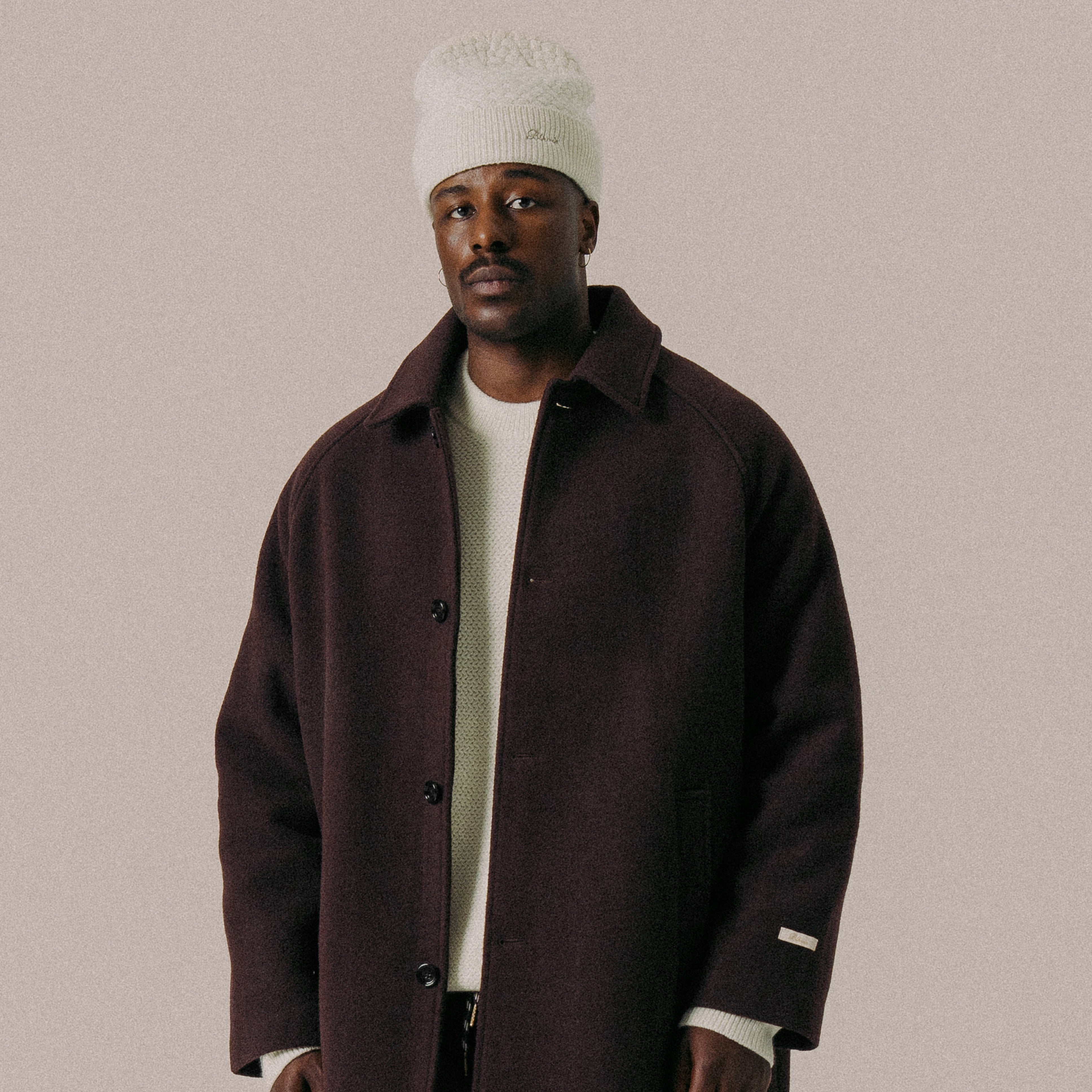 BLKVIS SCRIPT COAT - RAISIN