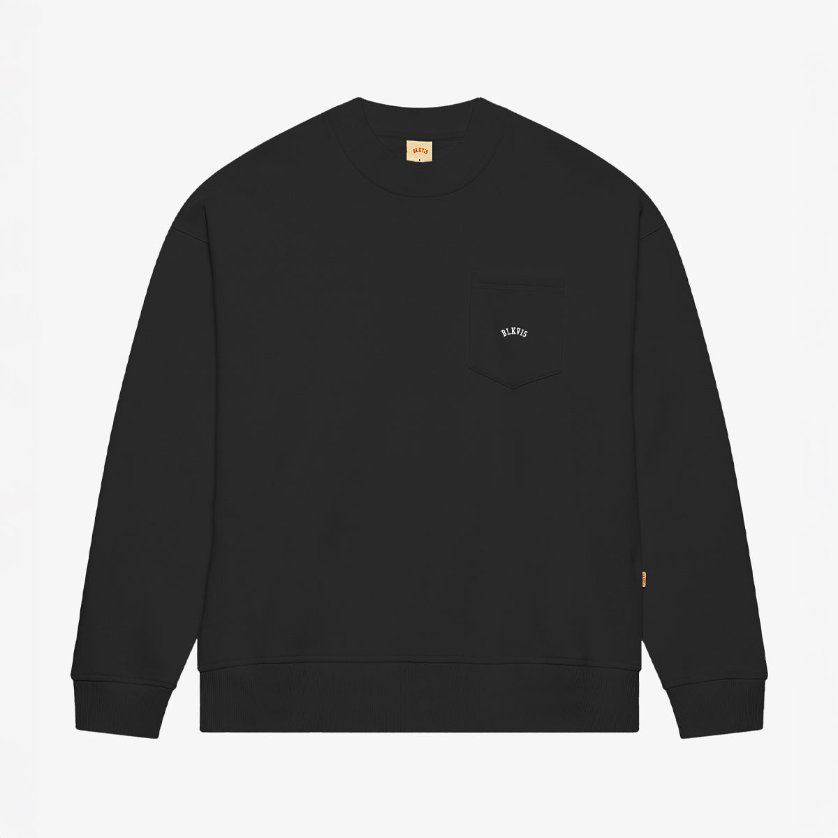 BLKVIS LOGO POCKET CREWNECK - BLACK