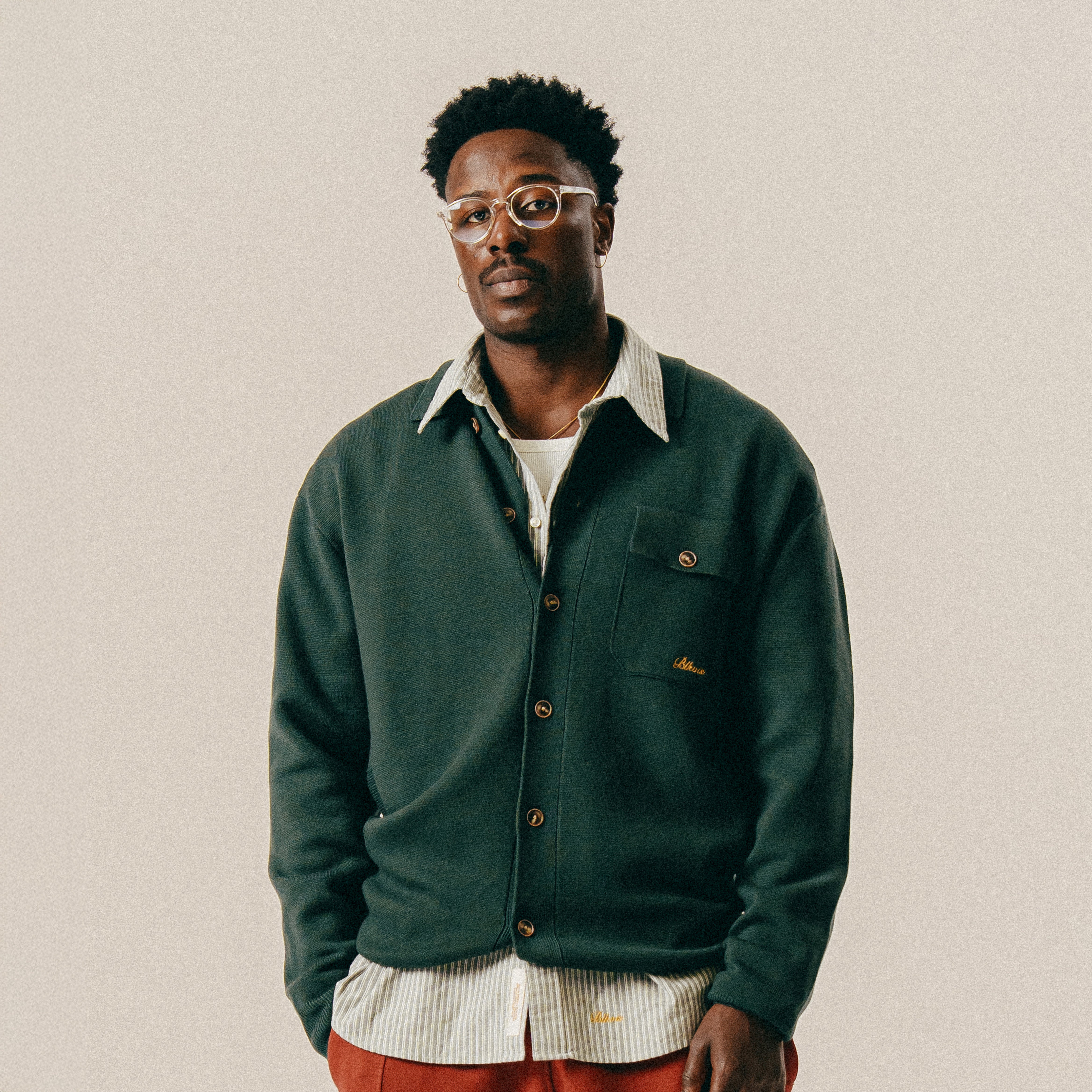 BLKVIS SCRIPT KNIT SHIRT - DARKEST SPRUCE