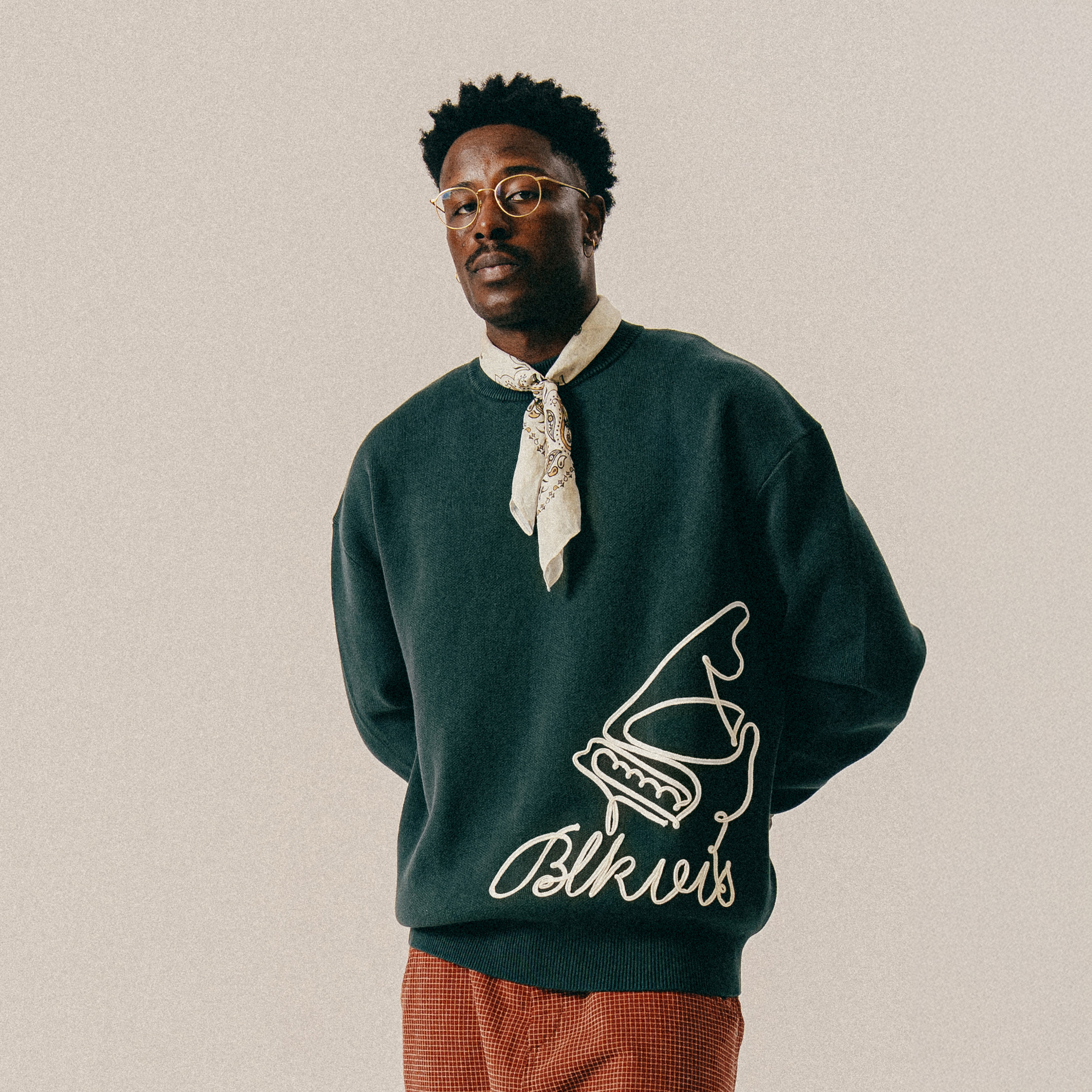 BLKVIS QUEUE KNITTED SWEATER - DARKEST SPRUCE