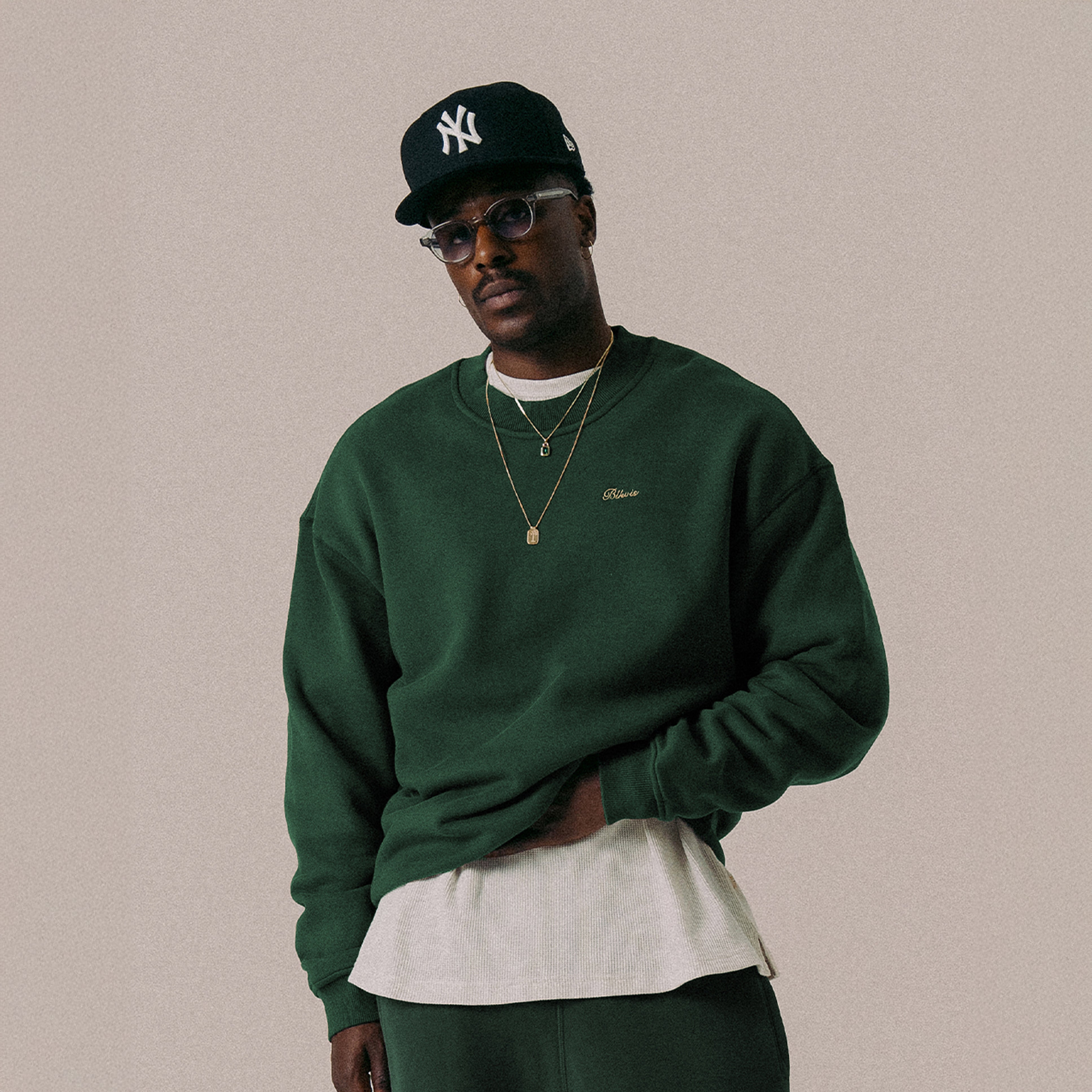 BLKVIS SCRIPT CREWNECK - HUNTER GREEN