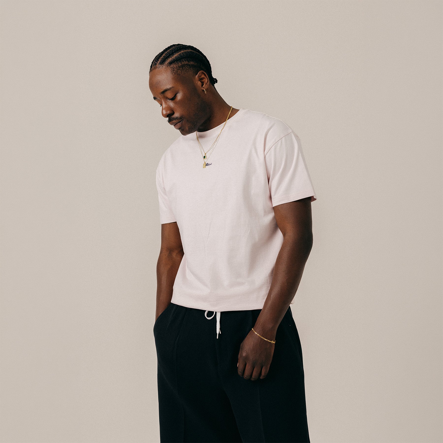 SCRIPT TEE - CRADLE PINK