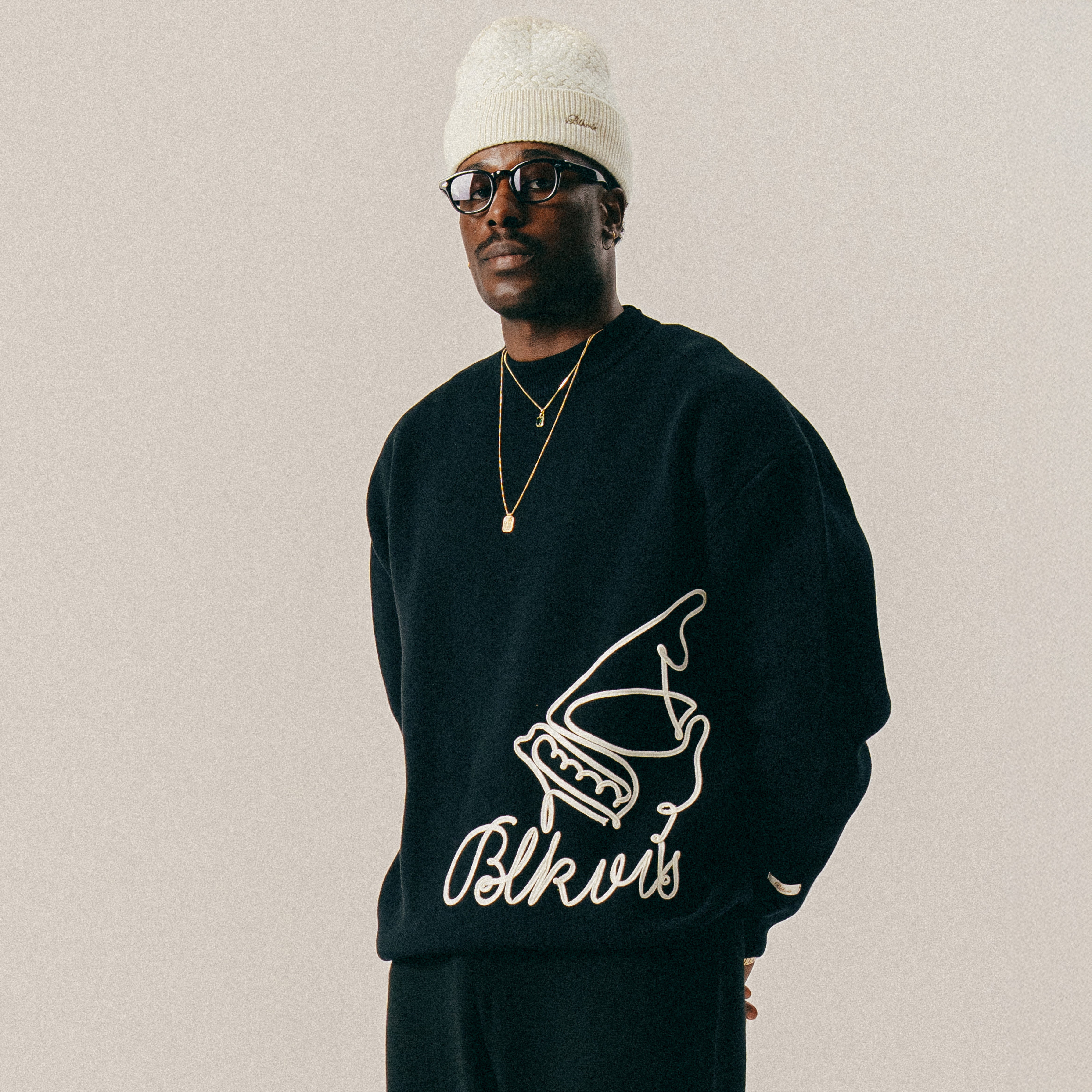 BLKVIS QUEUE KNITTED SWEATER - BLACK