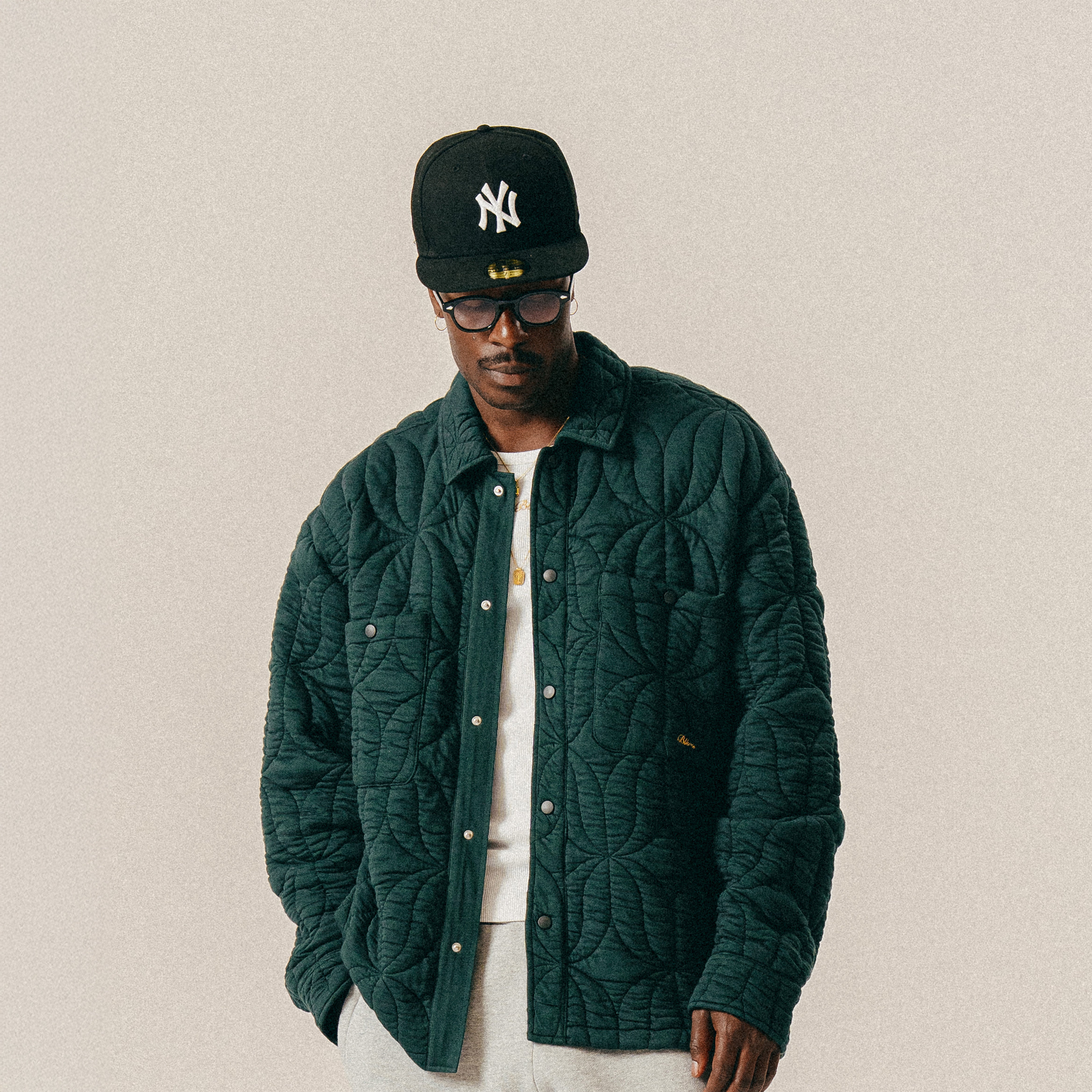 BLKVIS SCRIPT QUILTED SHIRT - DARKEST SPRUCE