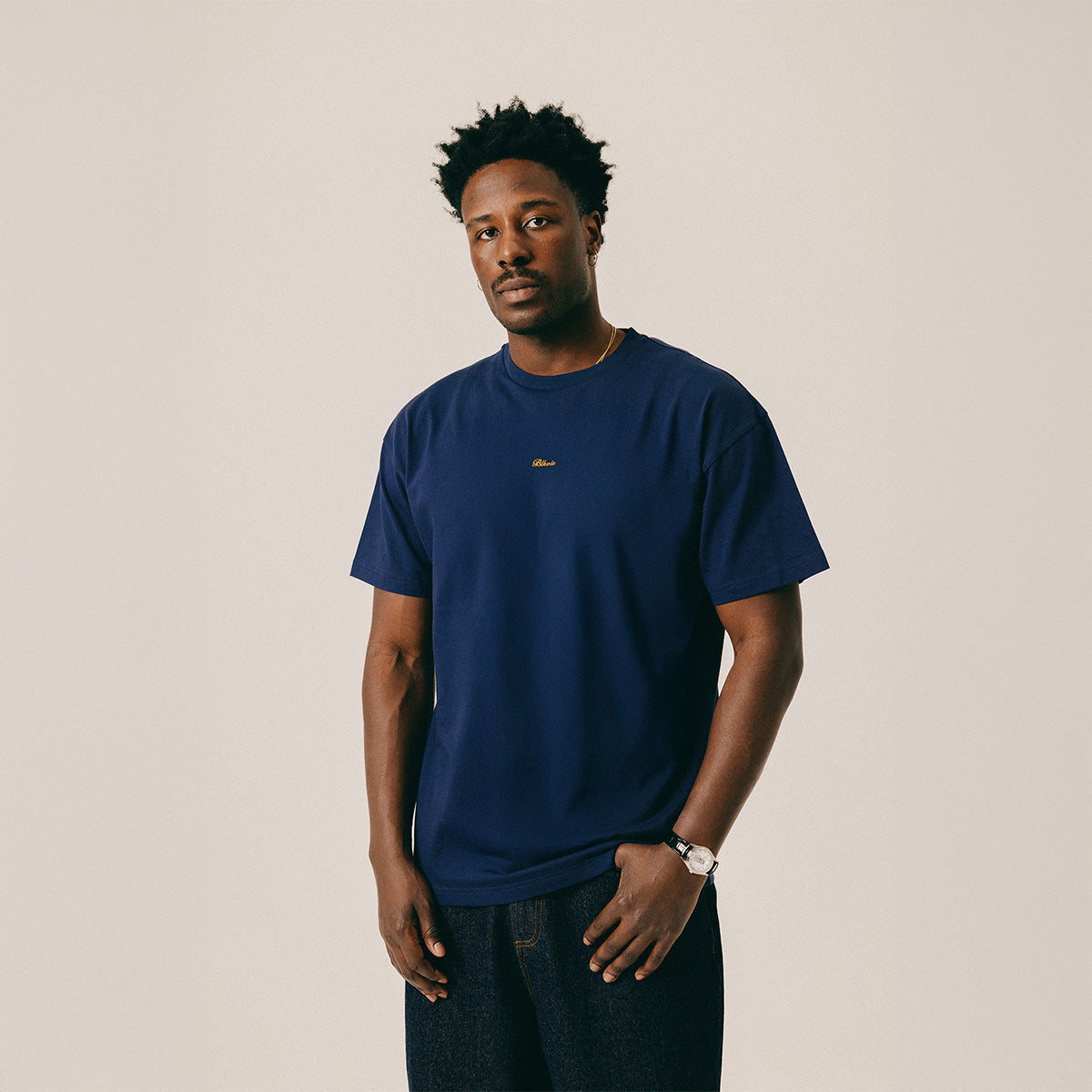 SCRIPT TEE - PEACOAT