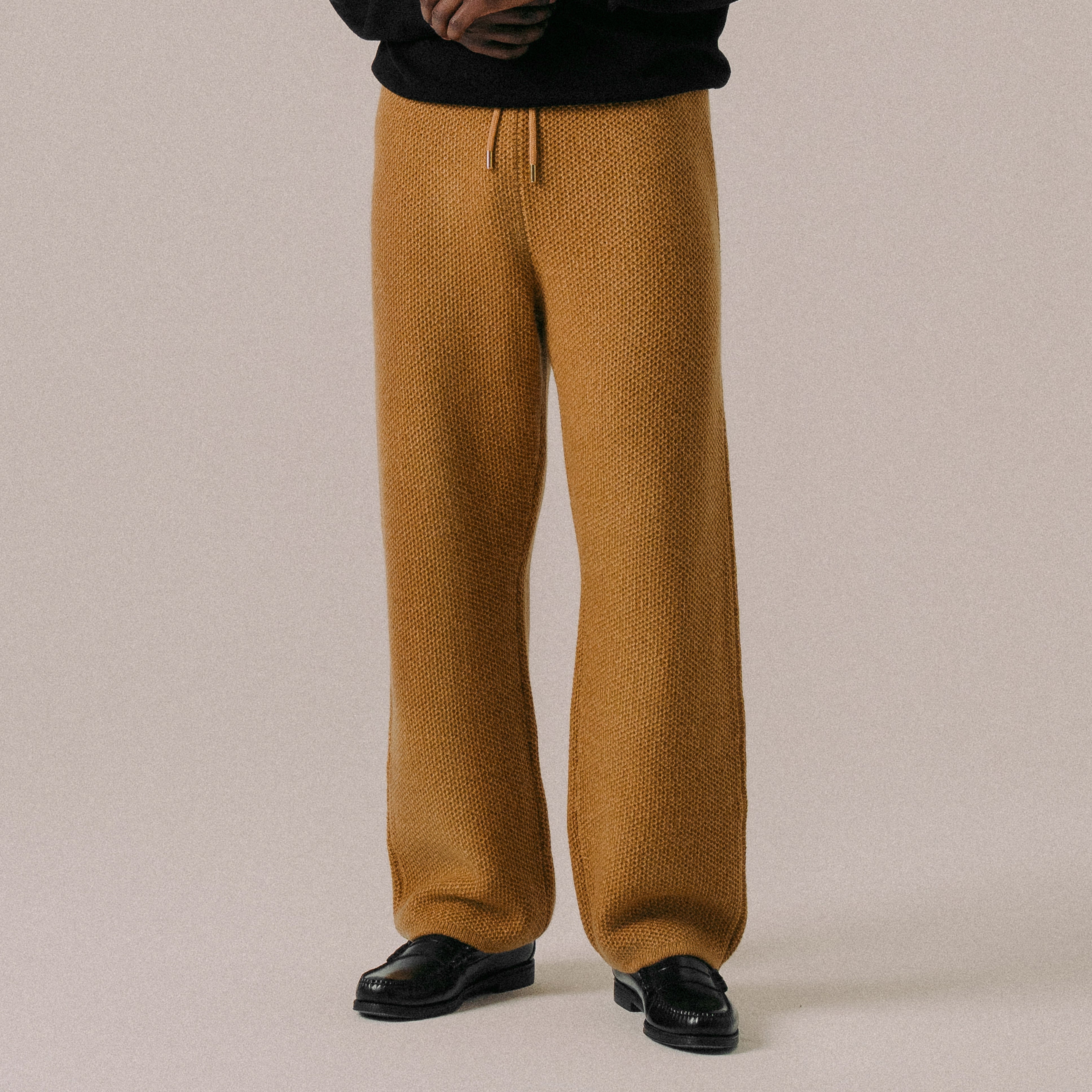 BLKVIS 2TONE STRUCTURE KNIT PANTS - TAFFY