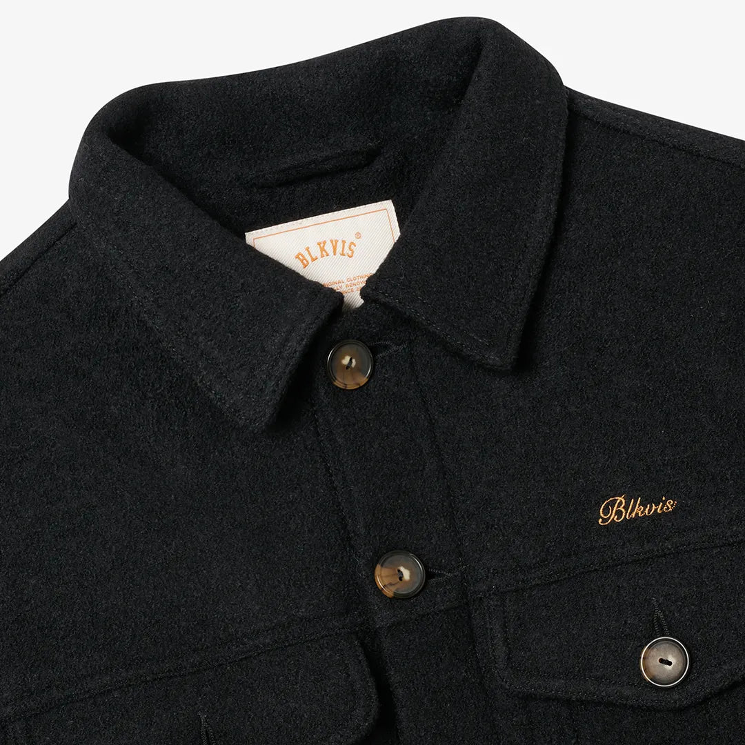 SCRIPT WOOL JACKET - BLACK
